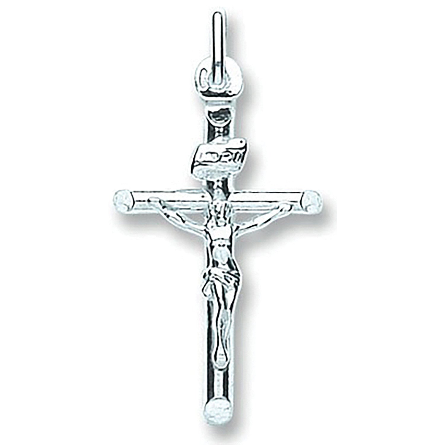 Silver Tubed Crucifix - Silver