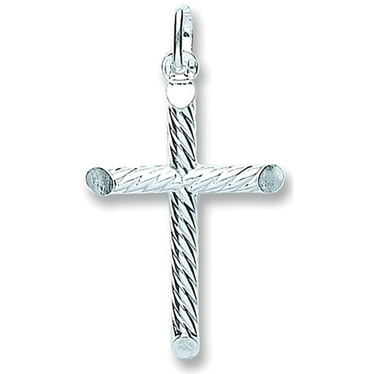 Silver Fancy Tubed Cross - Silver