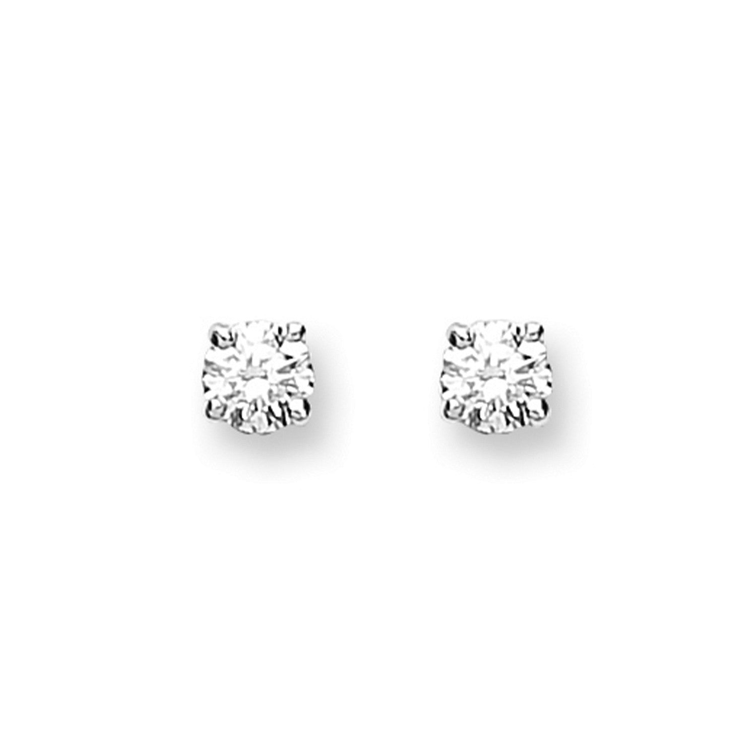 9ct White Gold 0.15ct Claw Set Diamond Stud Earrings - 9ct Gold