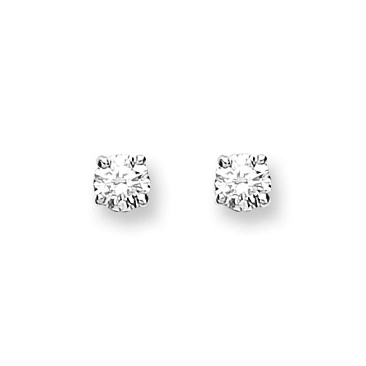 9ct White Gold 0.20ct Claw Set Diamond Stud Earrings - 9ct Gold