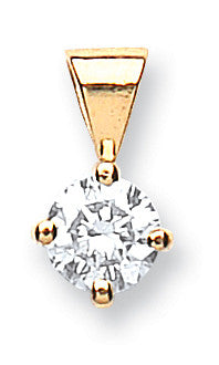 18ct Yellow Gold 0.35ct Claw Set Diamond Solitaire Pendant - 18ct Gold