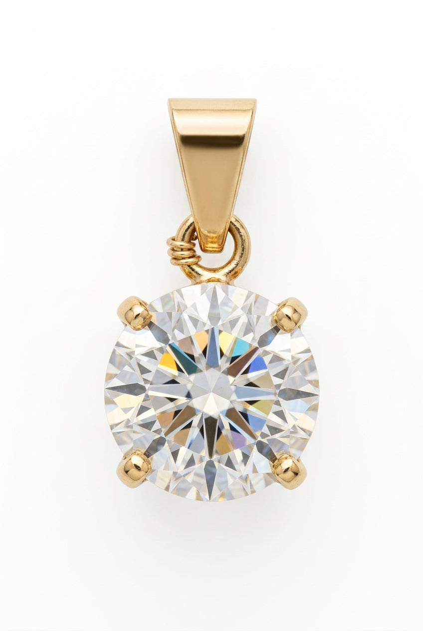 18ct Yellow Gold 0.35ct Claw Set Diamond Solitaire Pendant