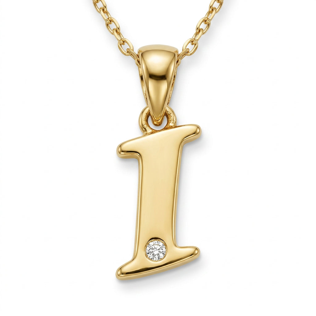 9ct Yellow Gold 0.01ct Diamond I Initial