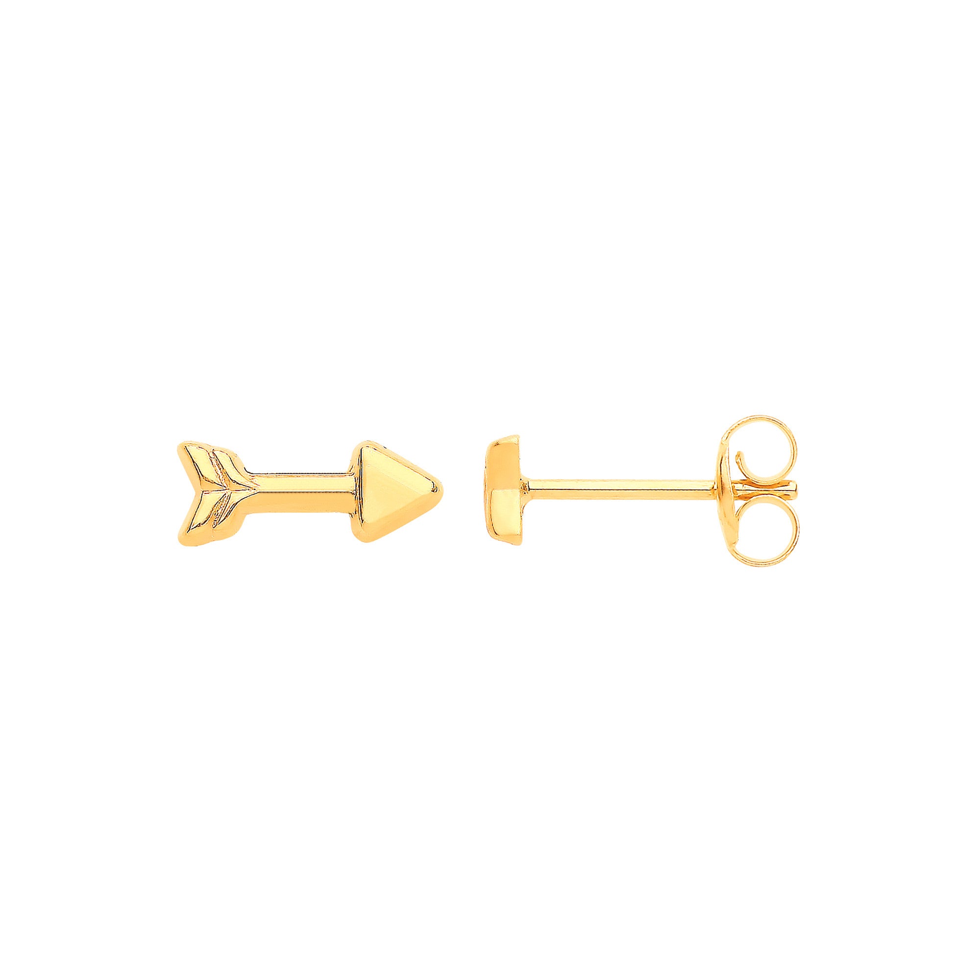 9ct Yellow Gold Tiny Arrow Studs - 9ct Gold