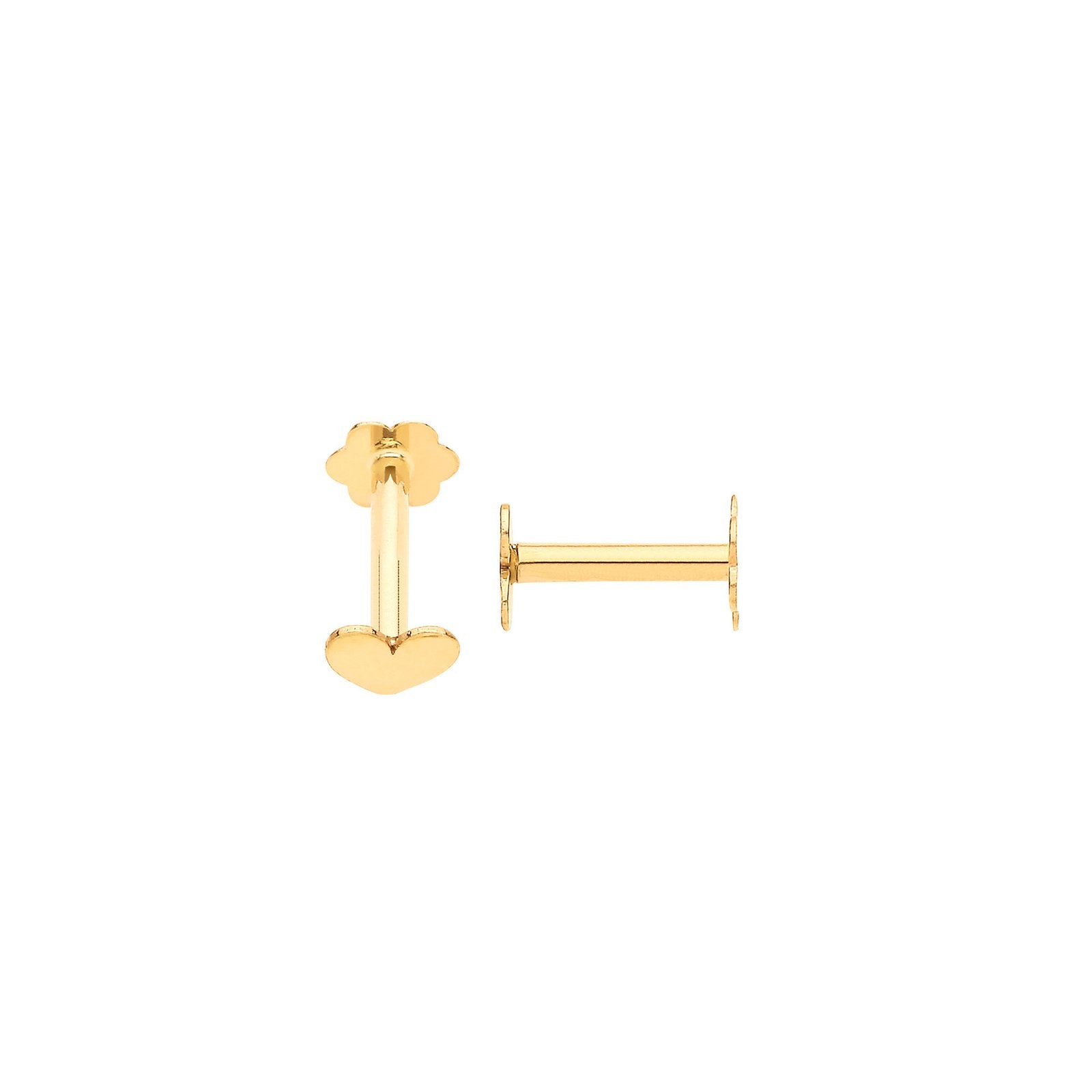 Y/G Heart Screw Ear Cartilage Stud