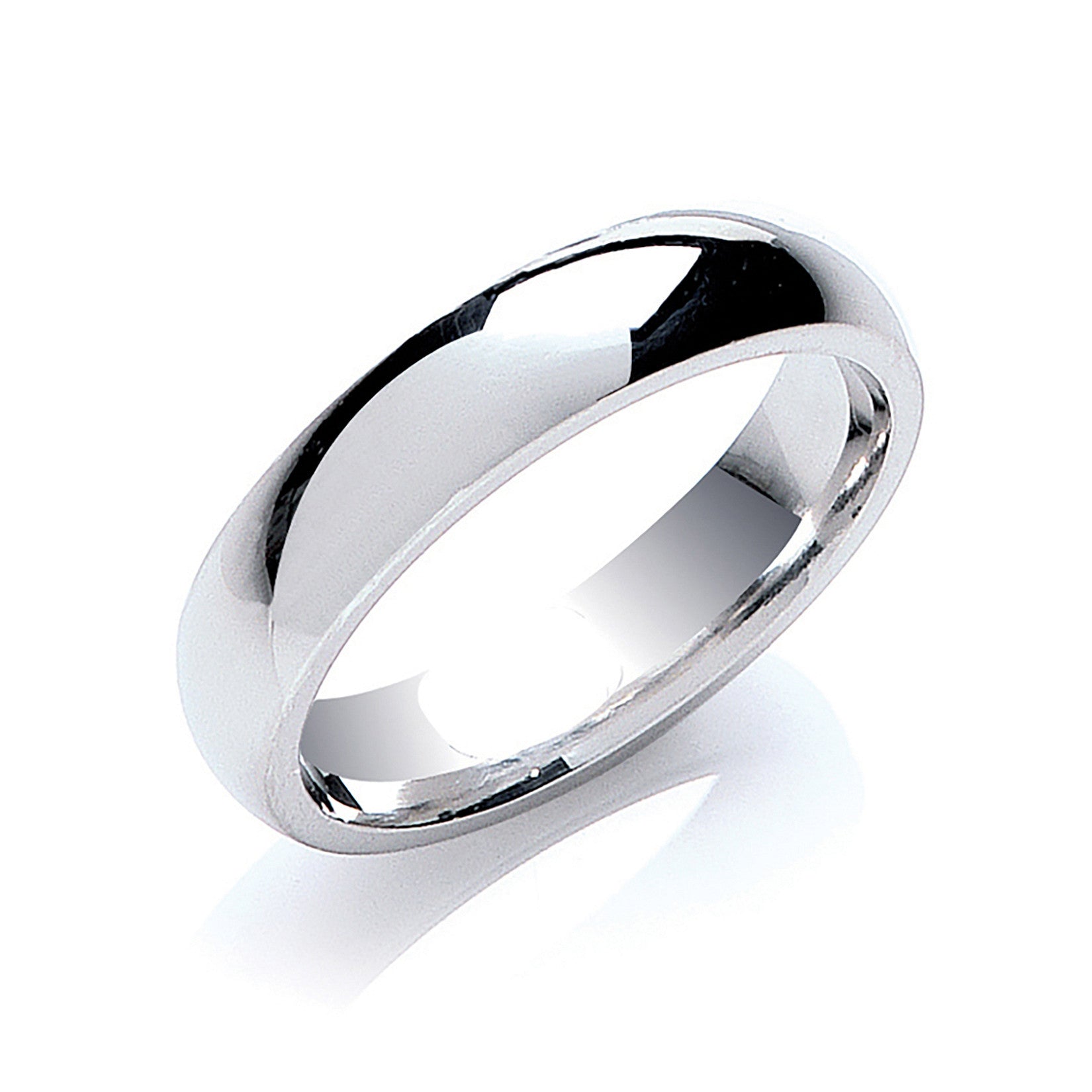 5mm Court Shape Wedding Band - Platinum