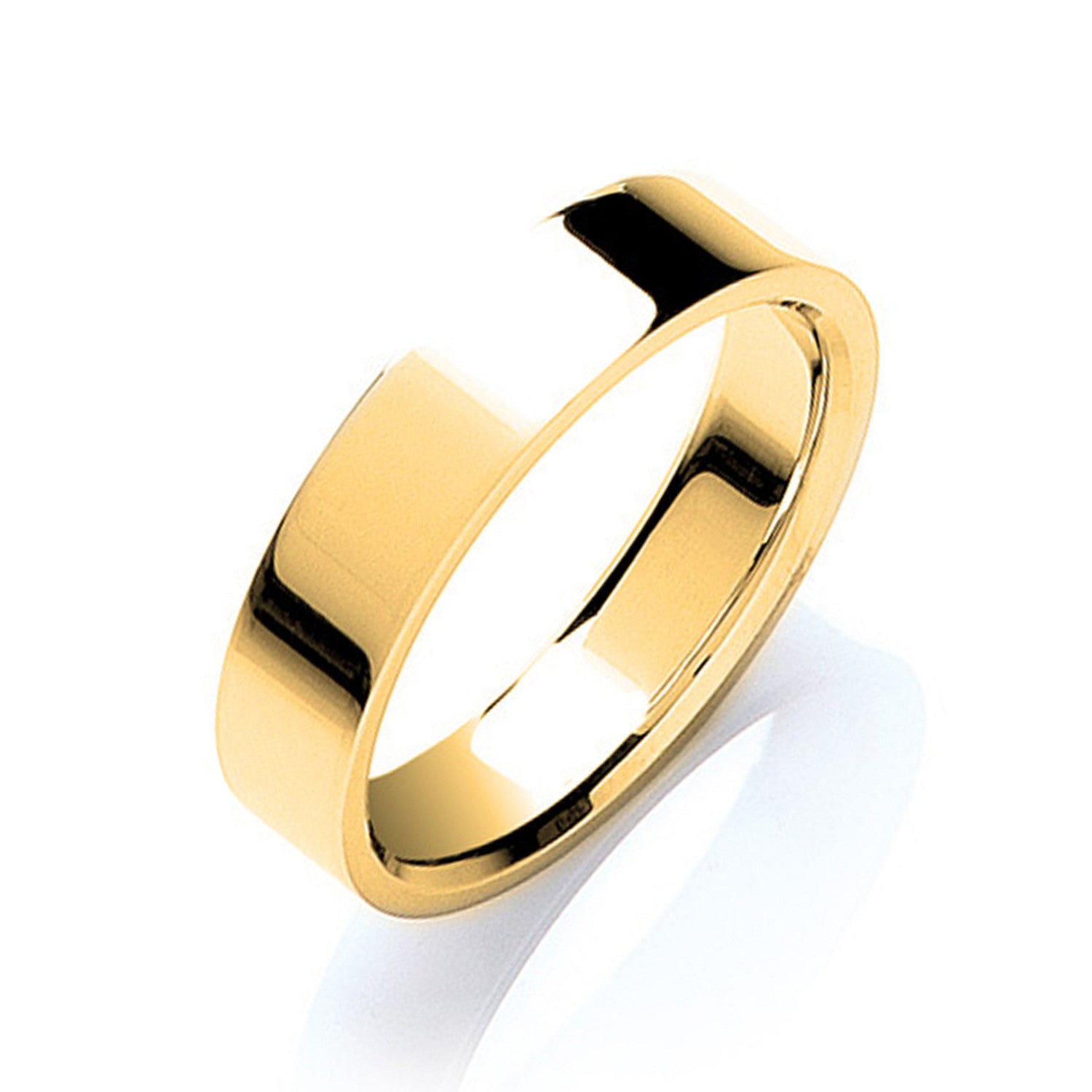 5mm Flat Court Shape Wedding Band - Platinum