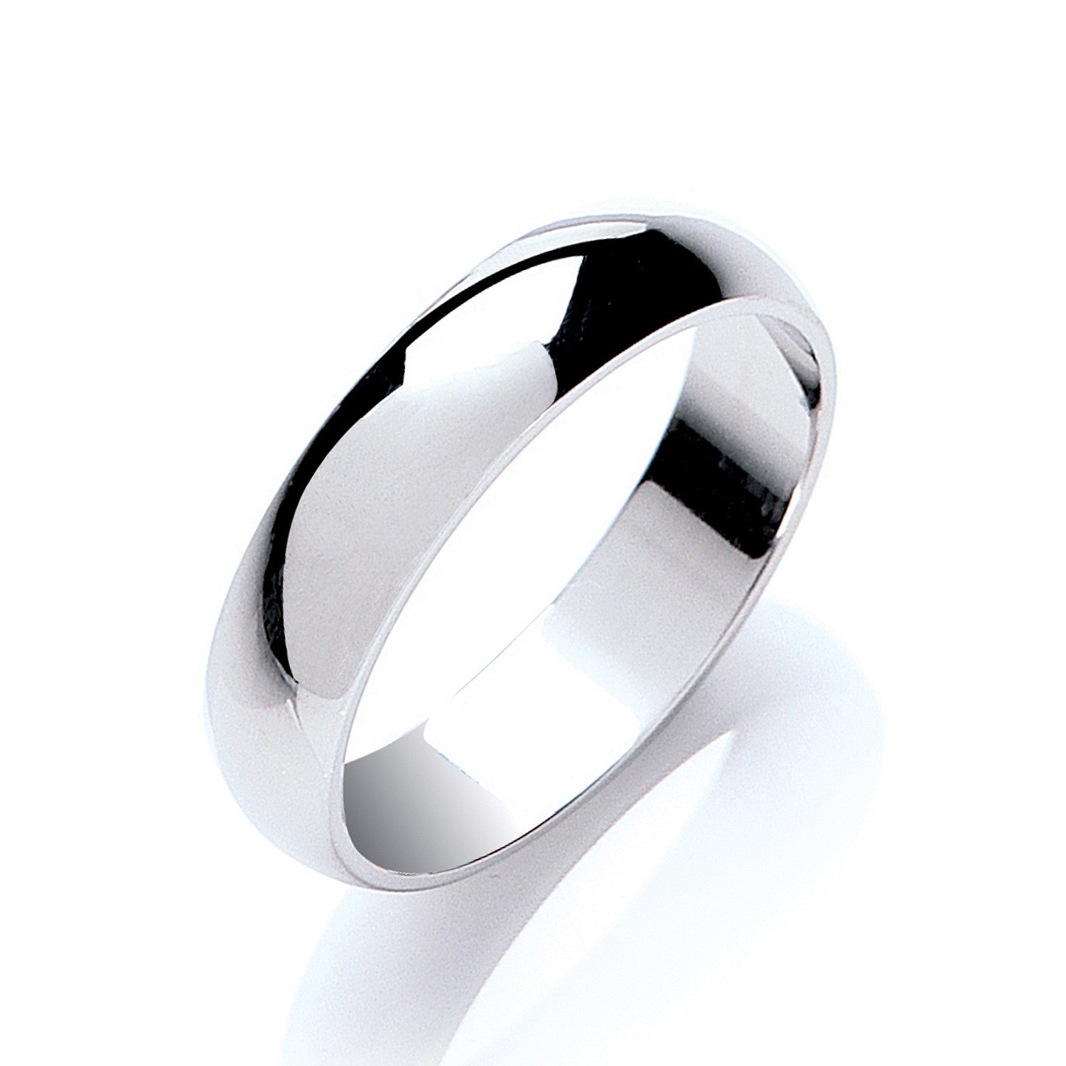5mm Plain D-Shape Wedding Band - 18ct Gold