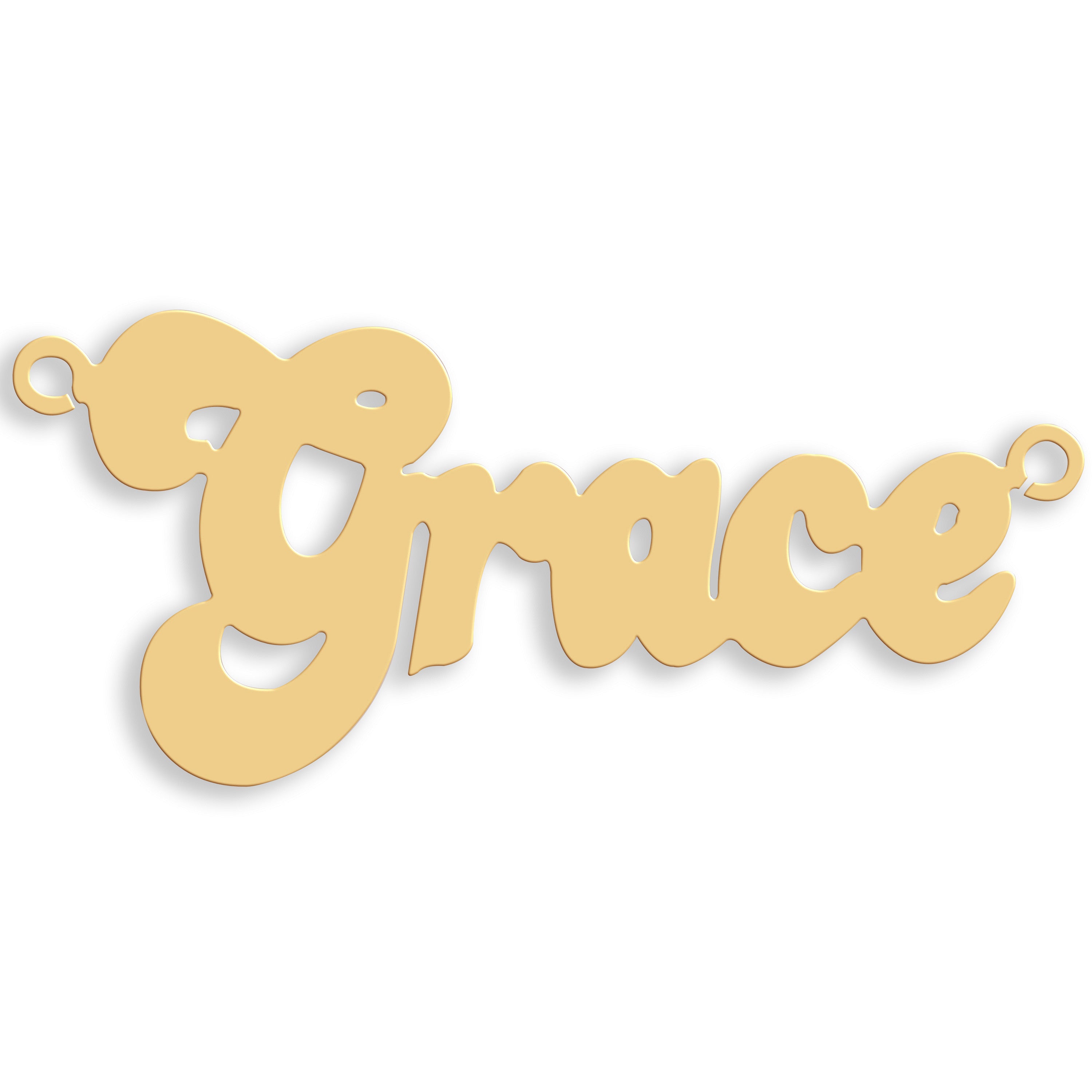 Yellow Gold Large Banana Split Style Nameplate - 9ct Gold