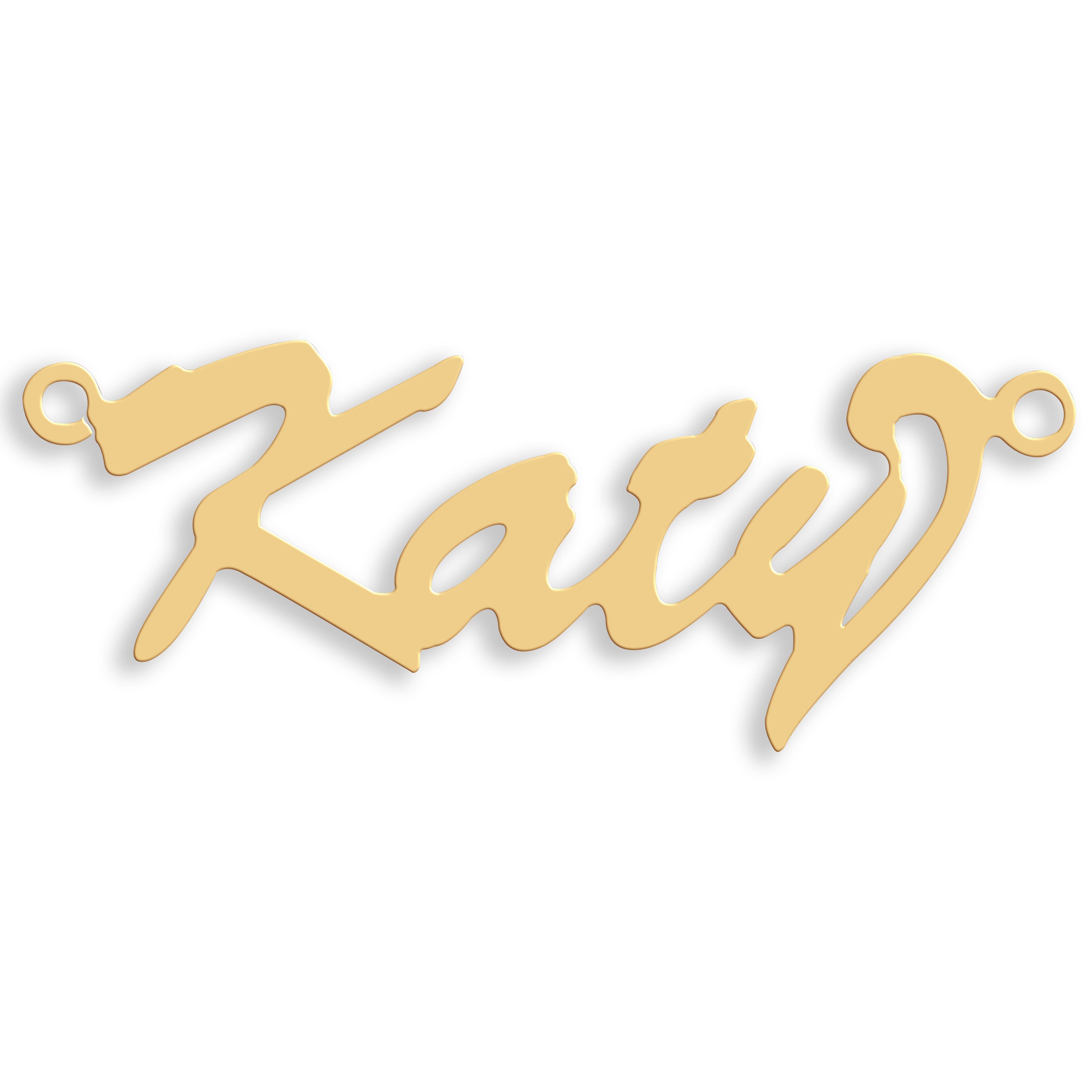 9ct Gold Script Curl Nameplate - 9ct Gold