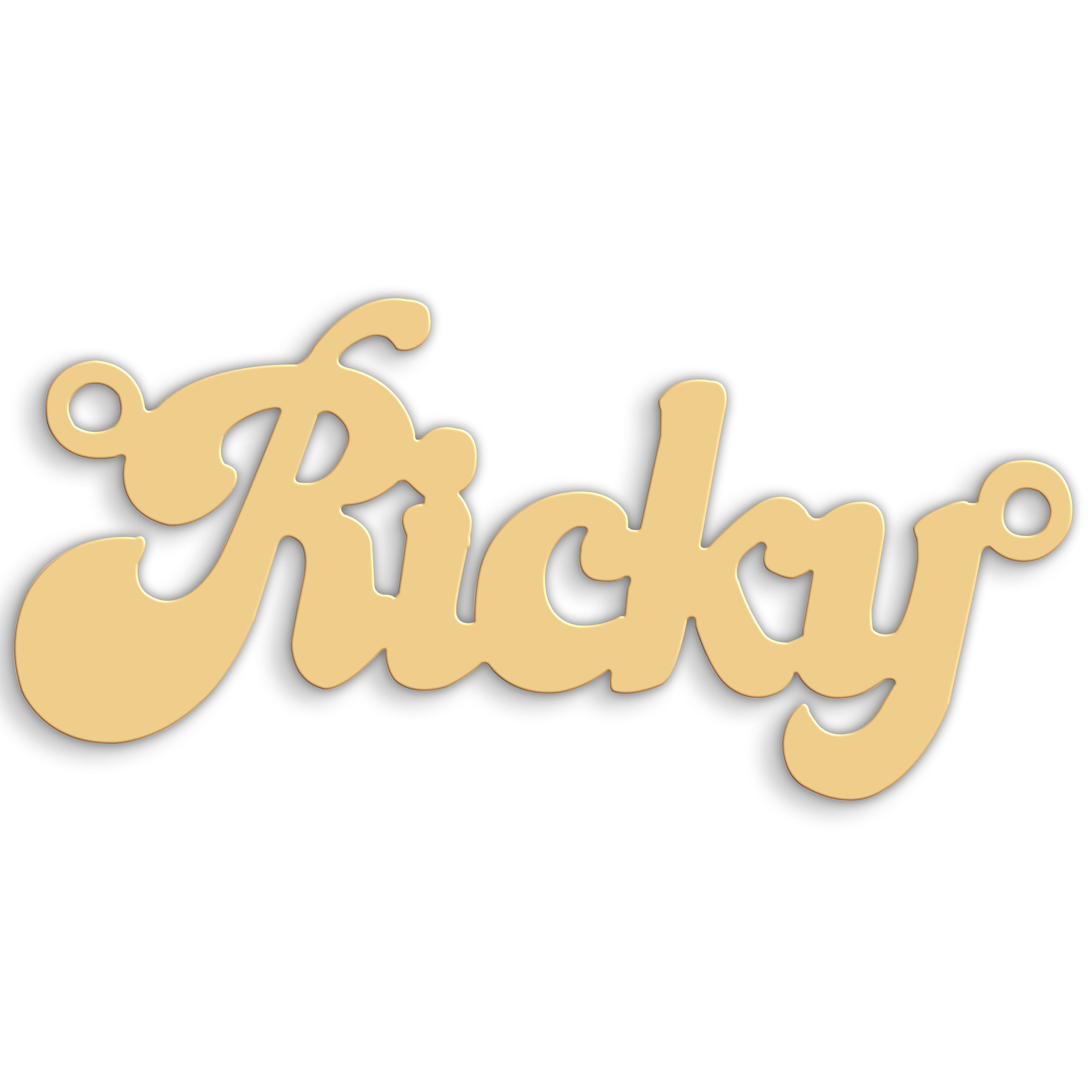 9ct Gold Medium Banana Split Style Nameplate - 9ct Gold