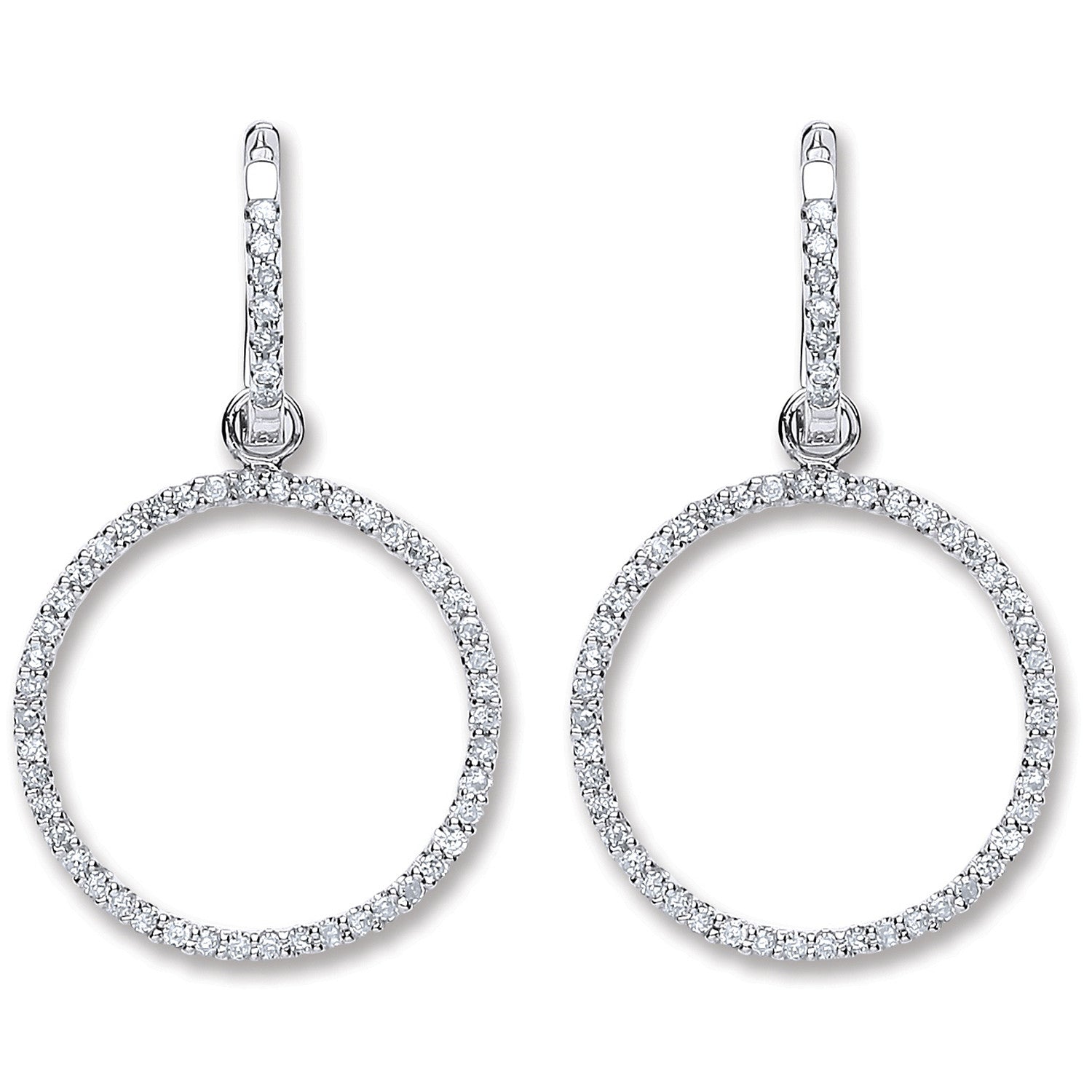18ct White Gold 0.55ct Diamond Drop Earrings - 18ct Gold