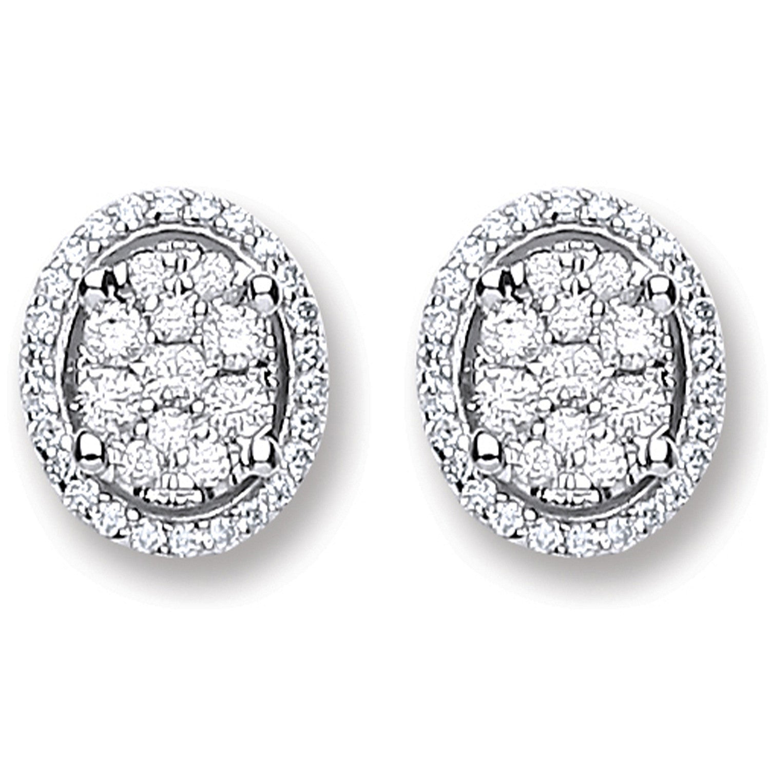 18ct White Gold 0.25ct Diamond Stud Earrings - 18ct Gold