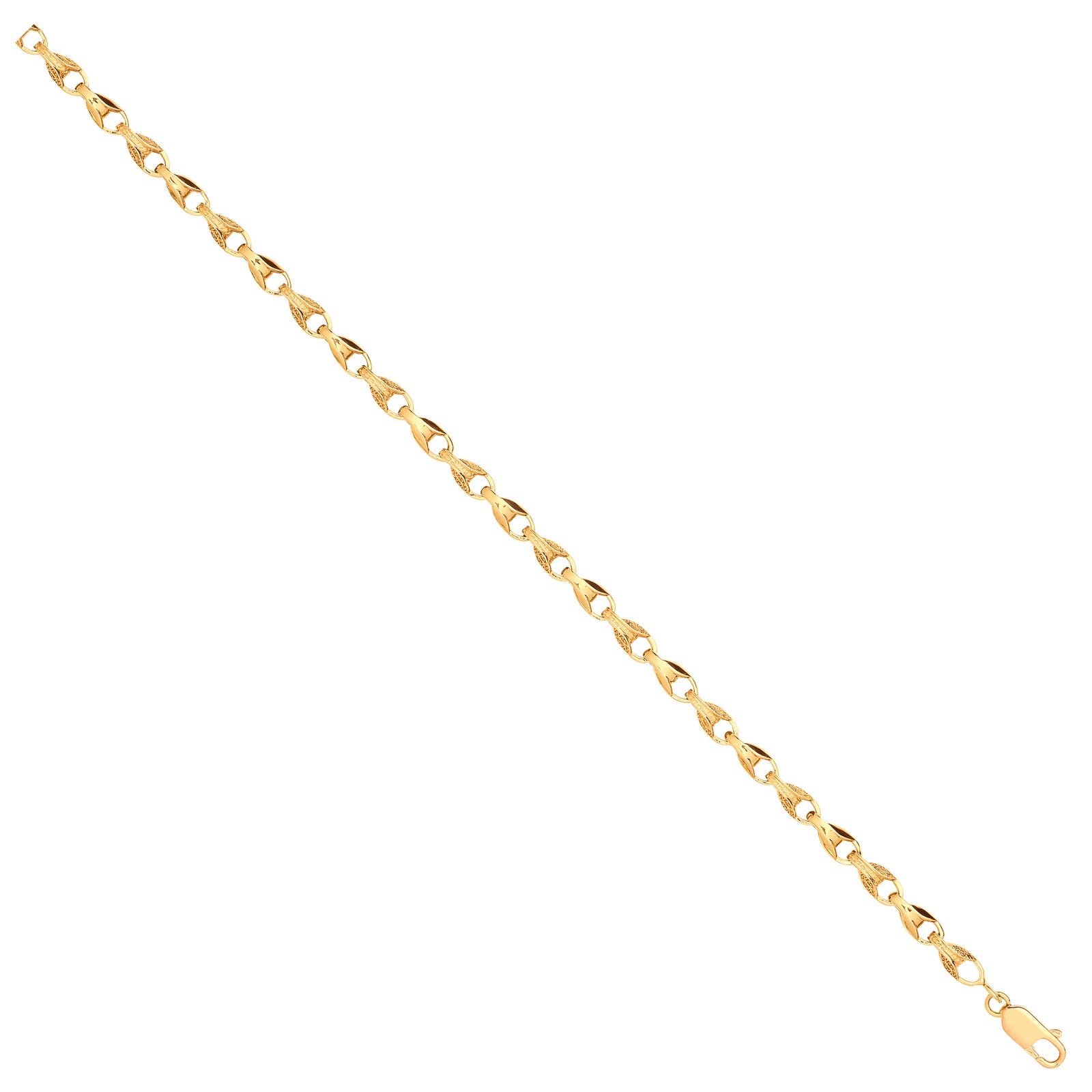 Y/G Plain and Engraved 5mm Tulip Chain