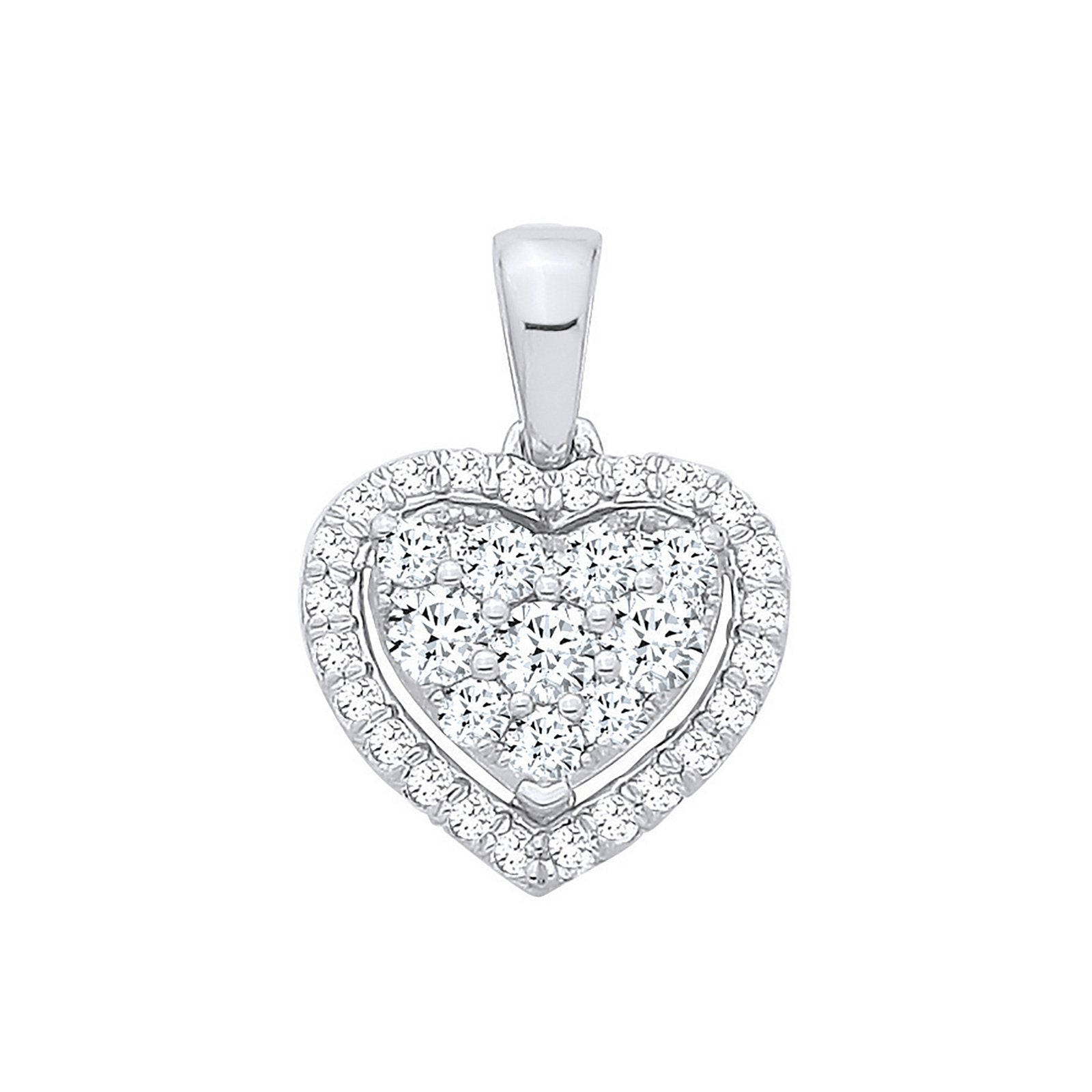 18ct White Gold 0.40ct Diamond Heart Pendant