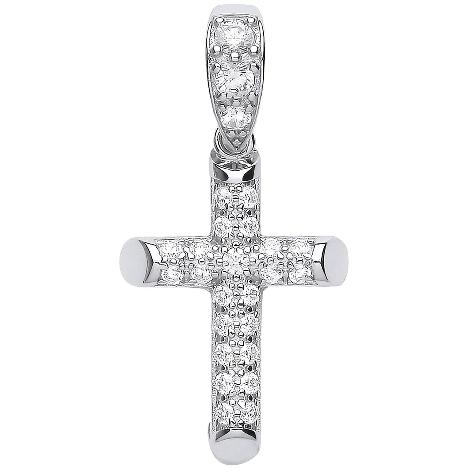 Silver Cubic Zirconia Cross - Silver