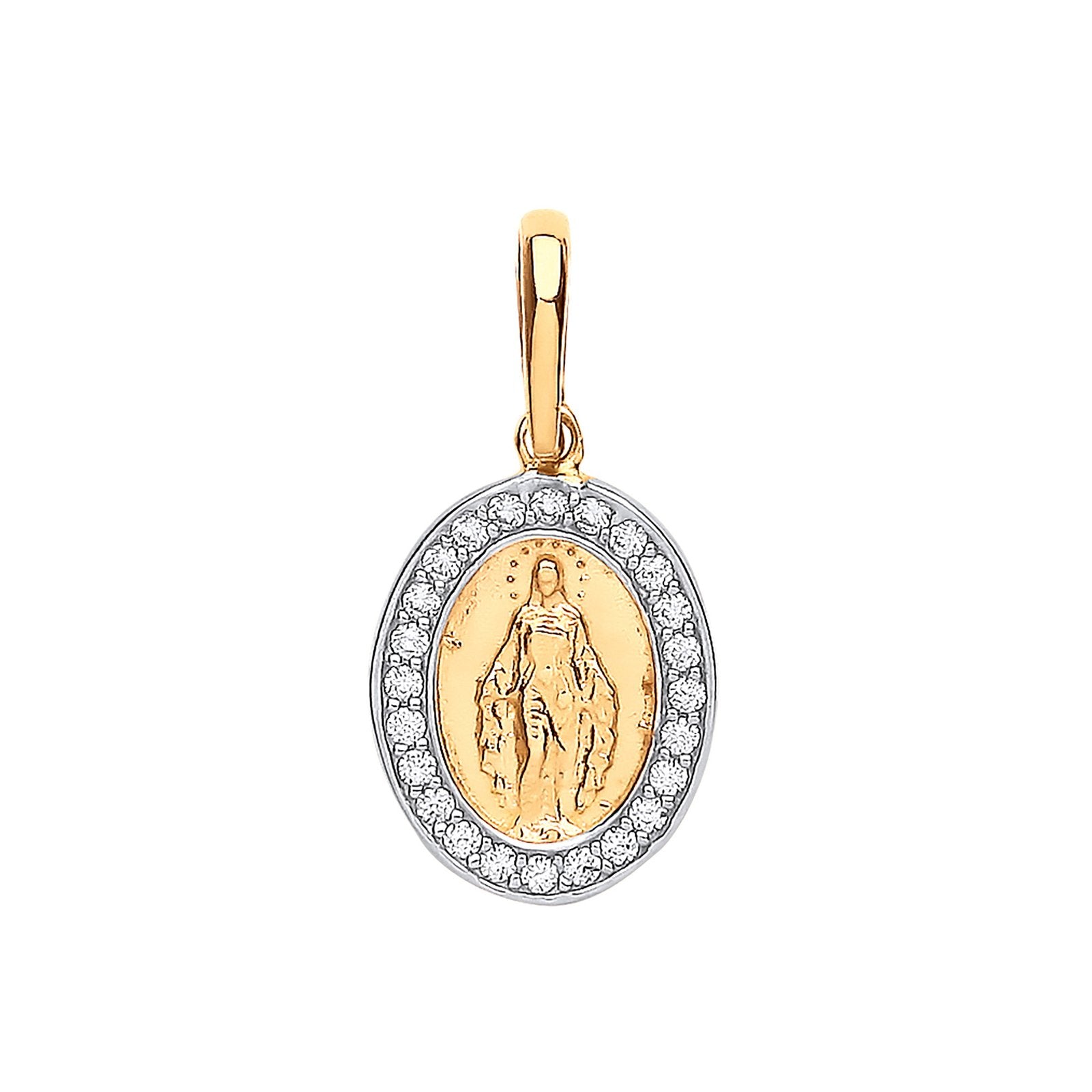 Y/G Miraculous Medallion CZ Pendant
