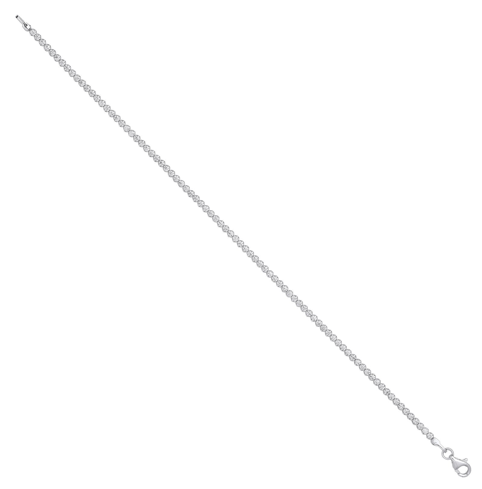 W/G 2.1mm Round CZ Ladies Tennis Bracelet