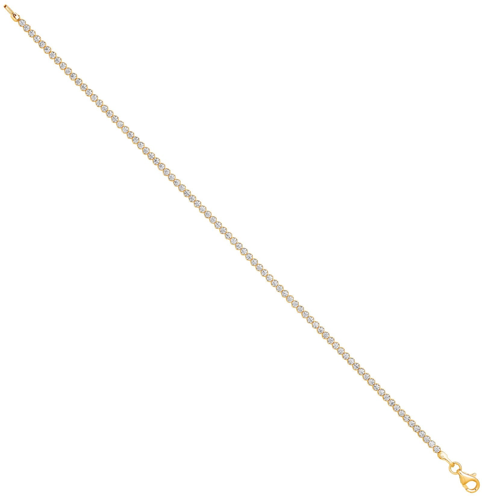 Y/G 2.1mm Round CZ Ladies Tennis Bracelet