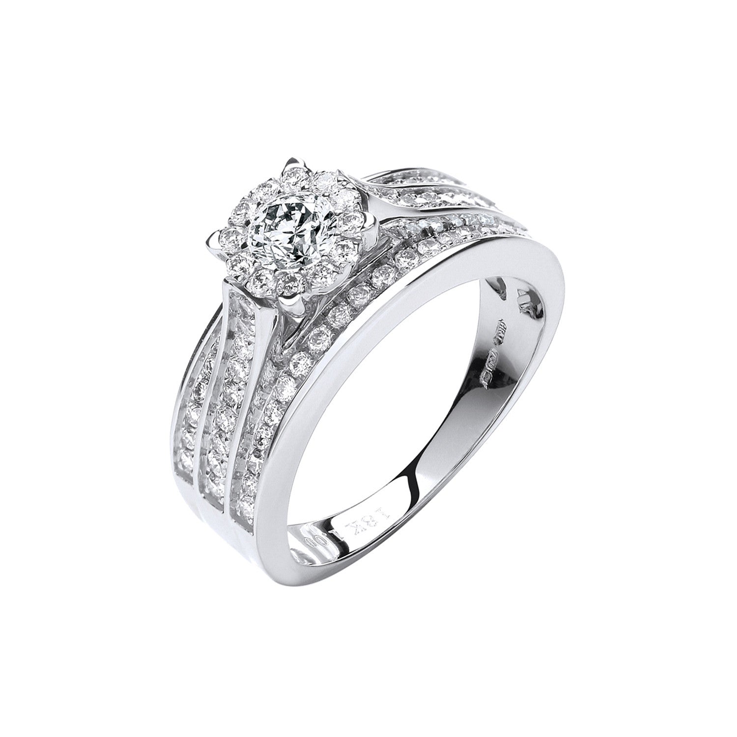 18ct White Gold 1.00ct Diamond Dress Ring - 18ct Gold