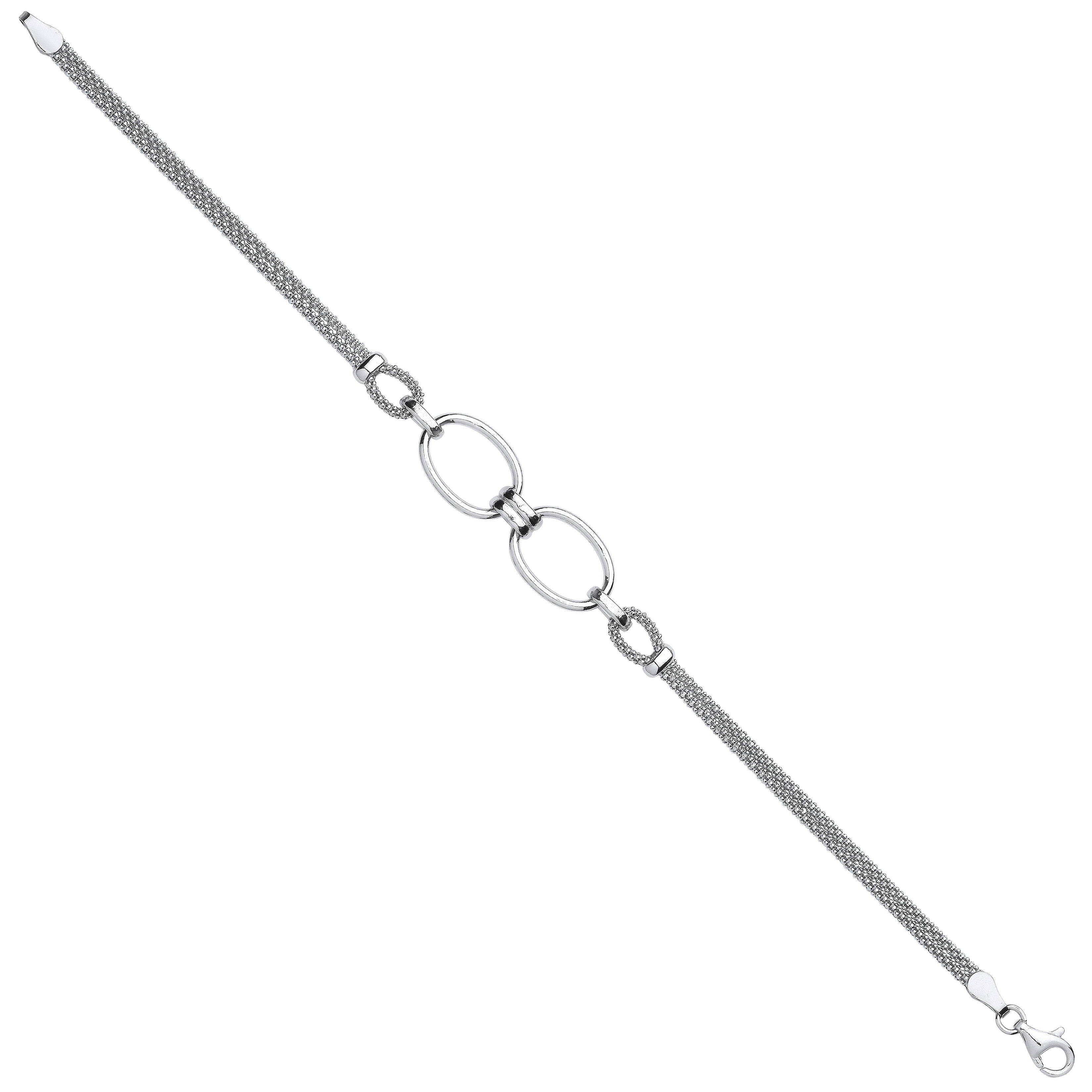 Silver oval circles bracelet - Silver