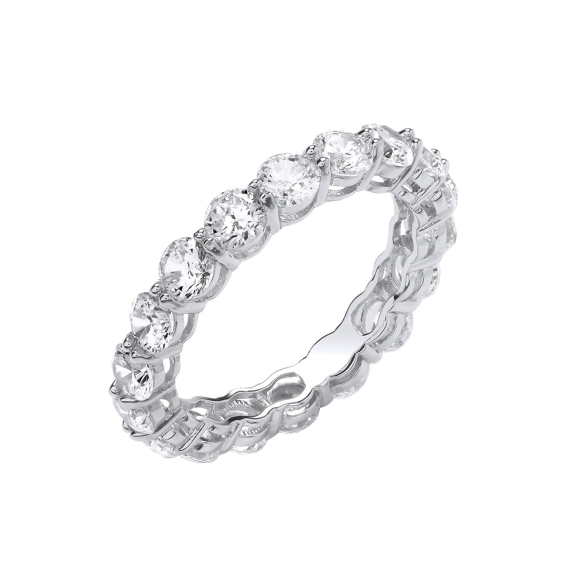 Silver Full ET Cubic Zirconia Ring - Silver