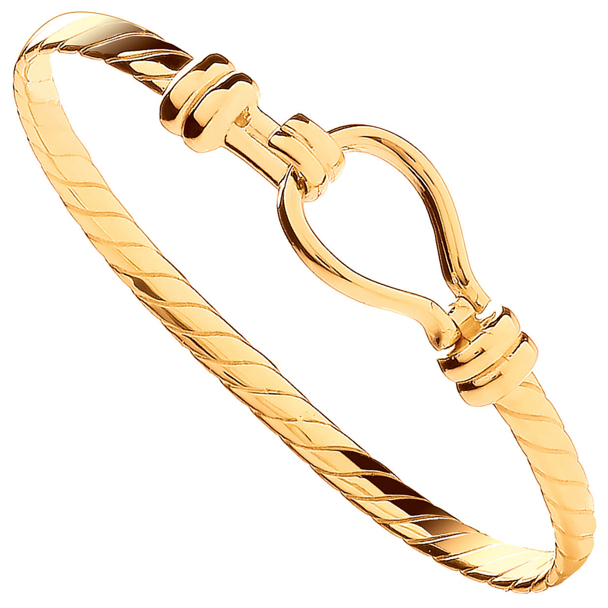 Yellow Gold Hook Kids 4mm Bangle - 9ct Gold