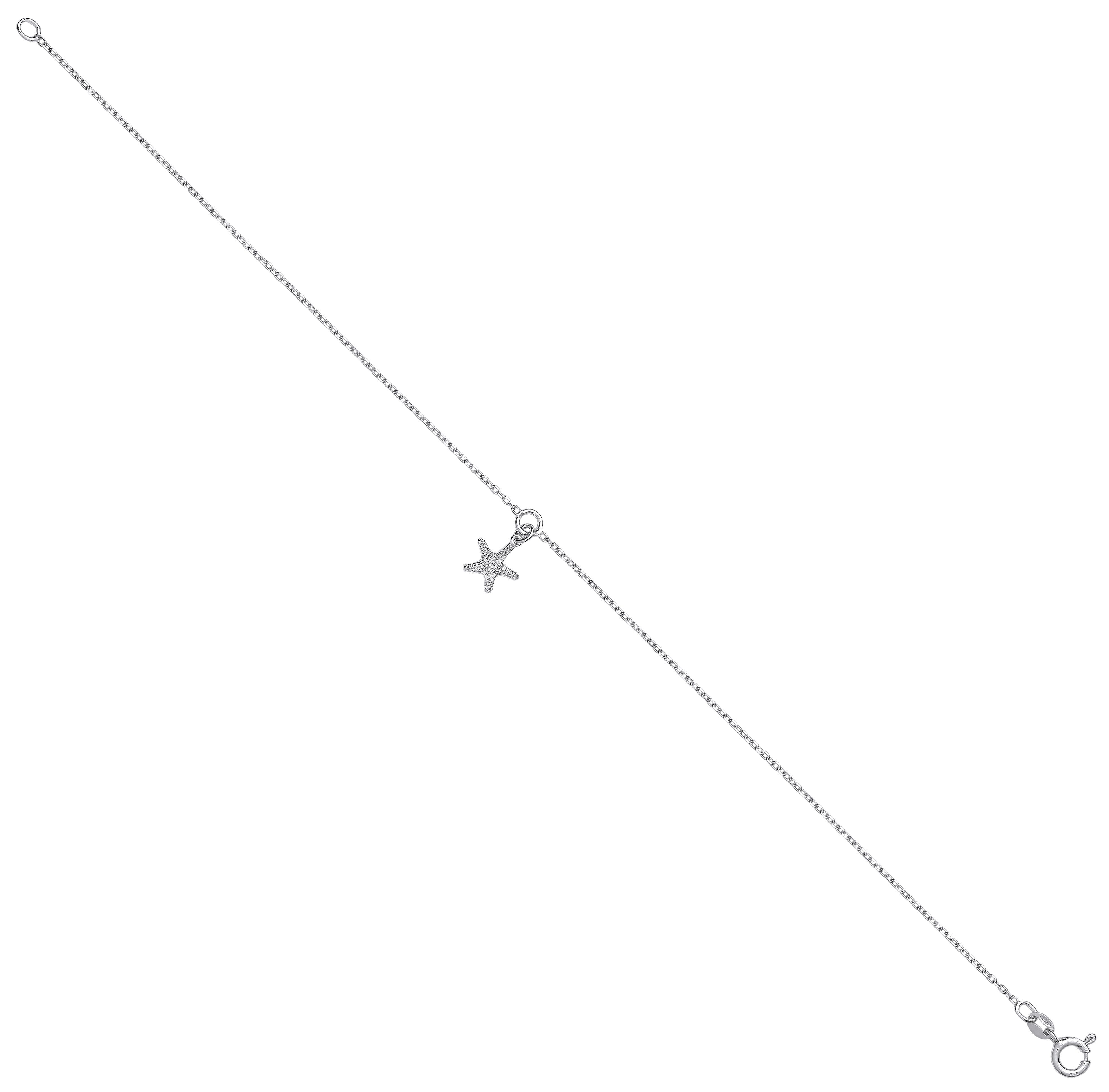 Silver Starfish Anklet - Silver