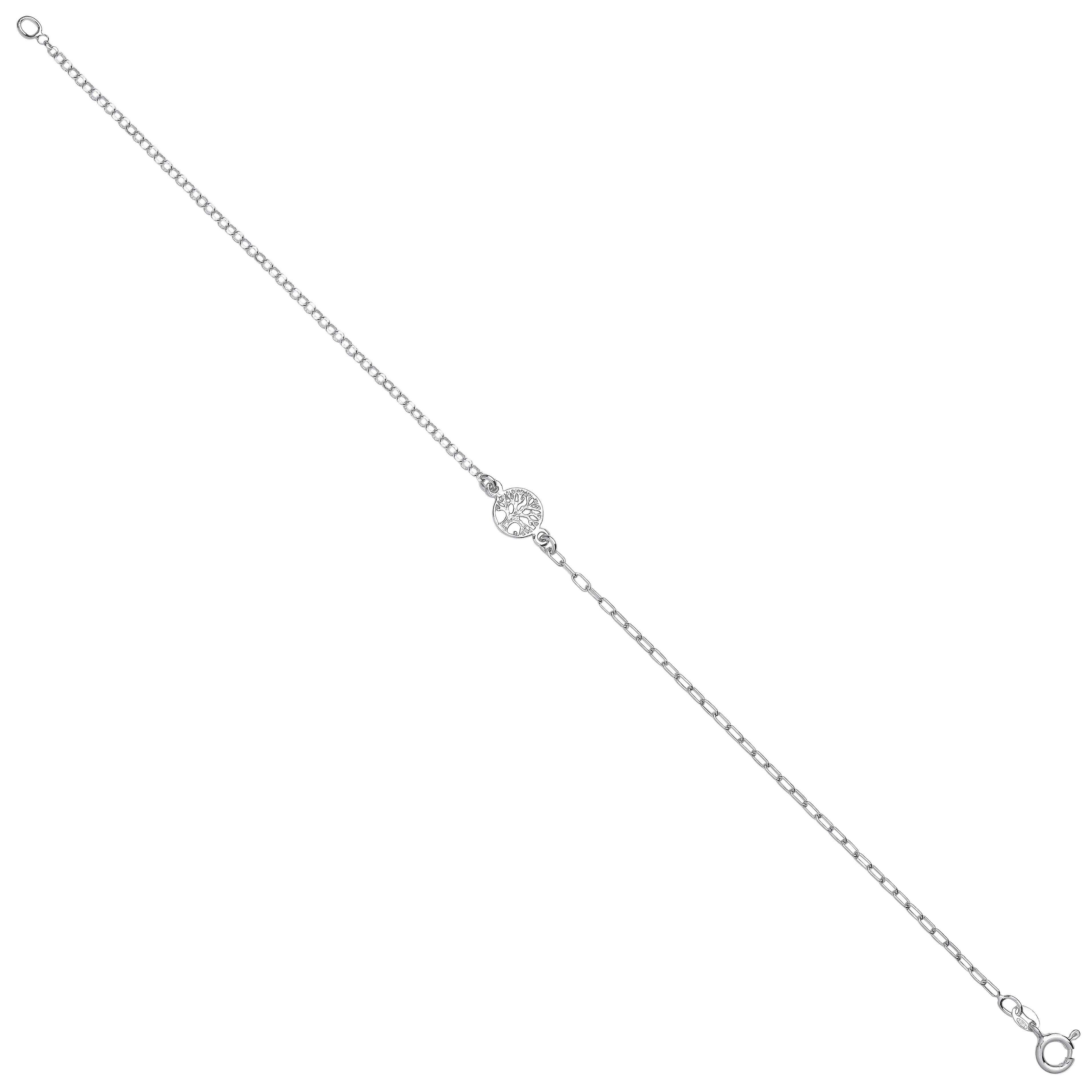 Silver Tree of Life Anklet - Silver