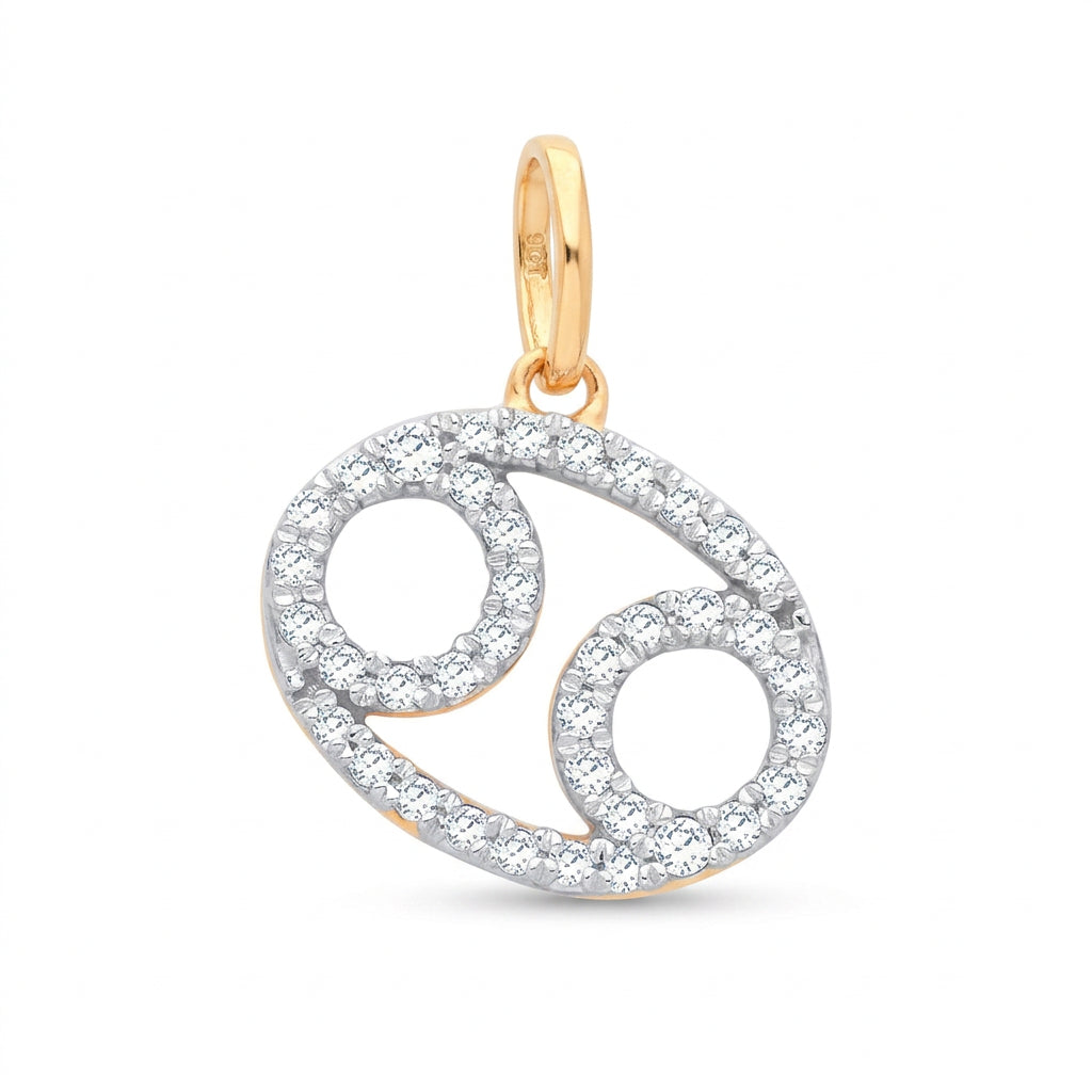 9ct Yellow Gold Cancer Zodiac 0.20ct pendant