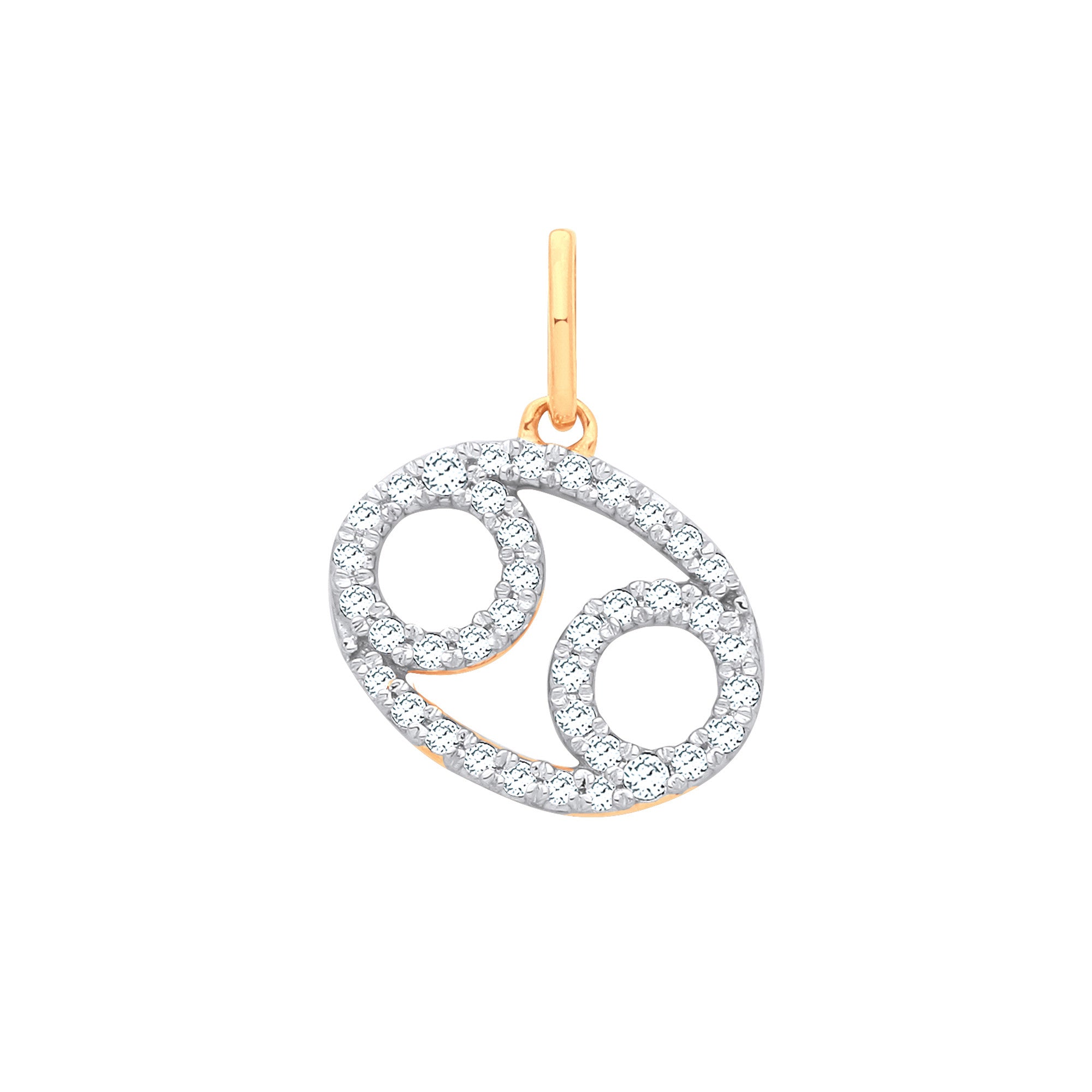 9ct Yellow Gold Cancer Zodiac 0.20ct pendant - 9ct Gold
