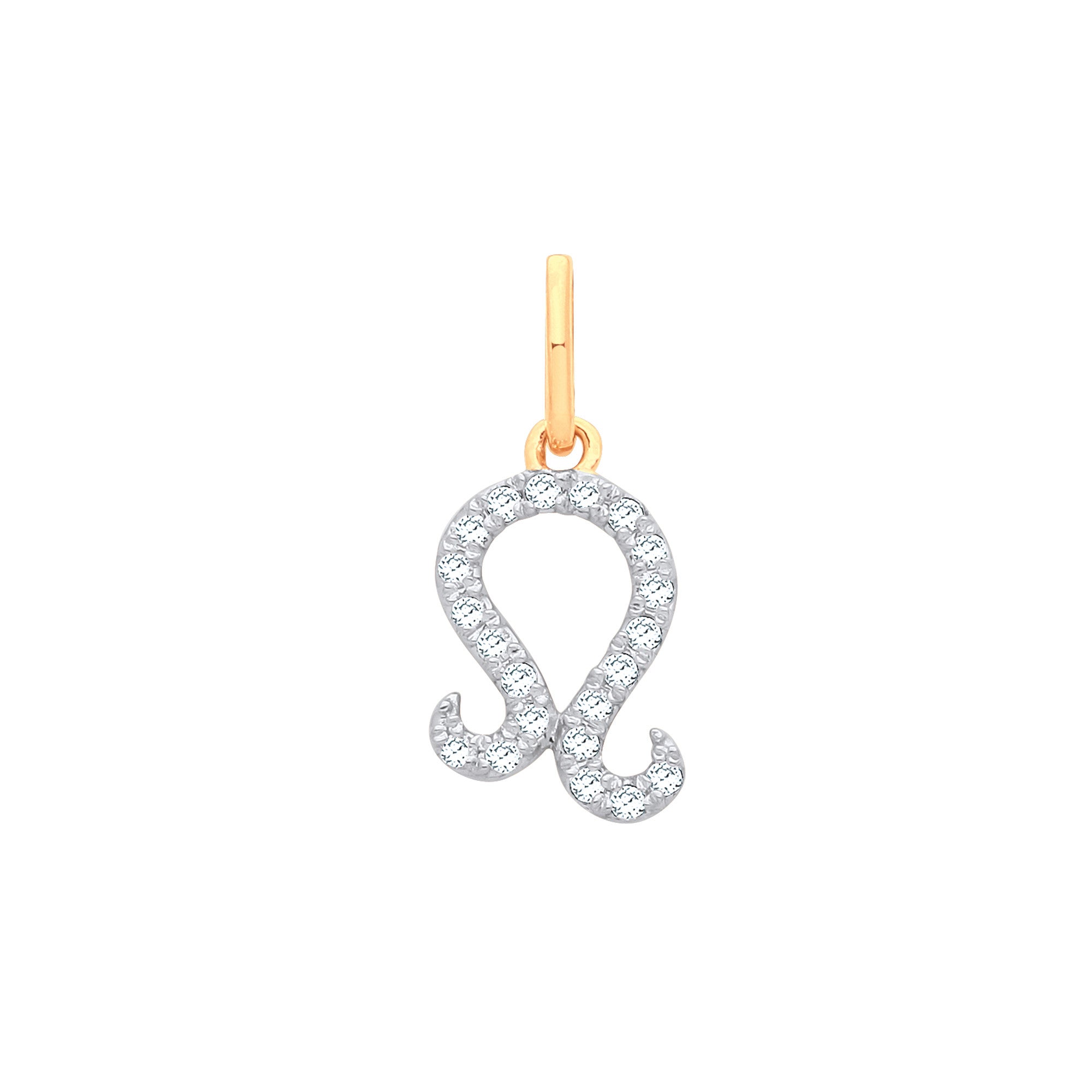 9ct Yellow Gold Leo Zodiac 0.10ct pendant - 9ct Gold