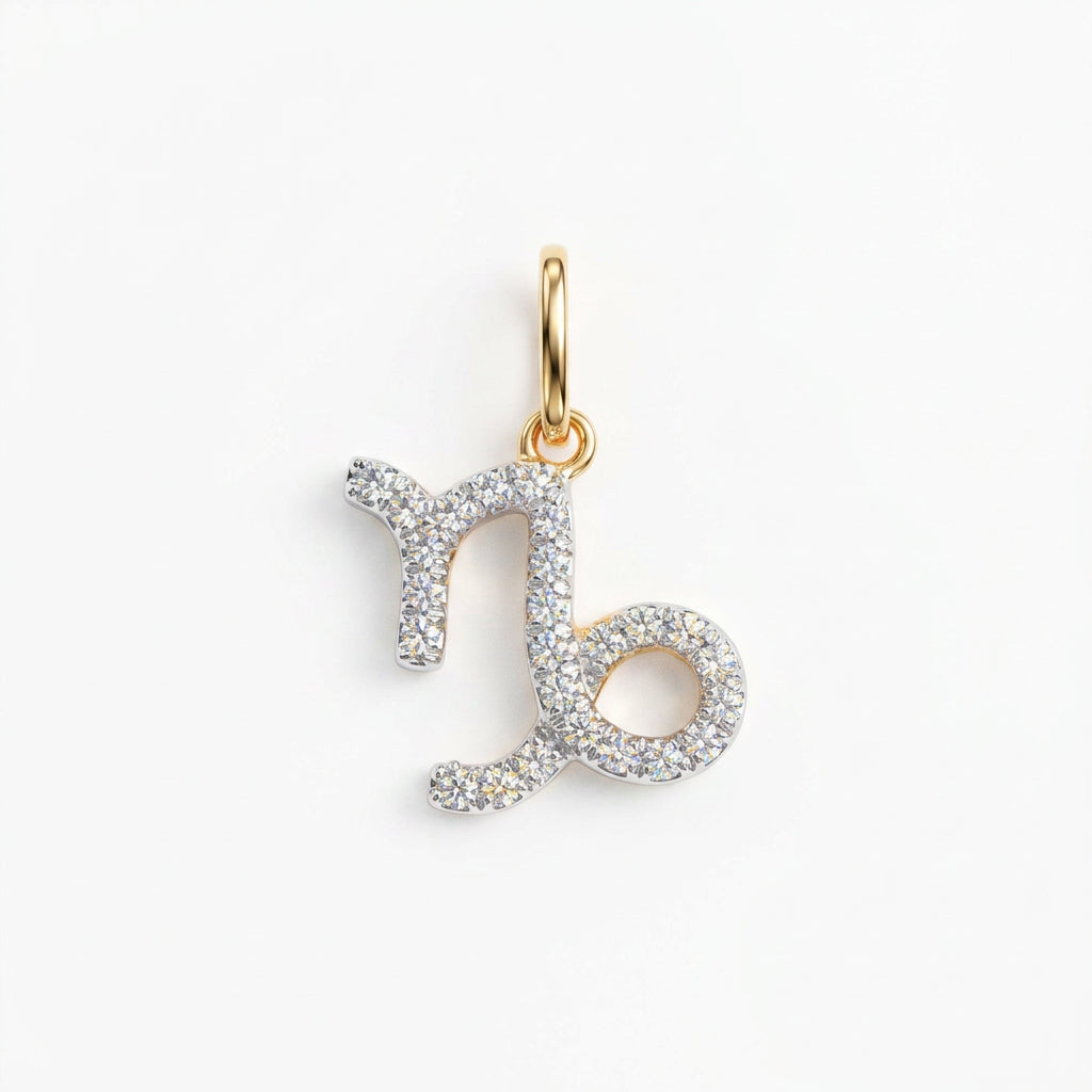 9ct Yellow Gold Capricorn Zodiac 0.10ct pendant