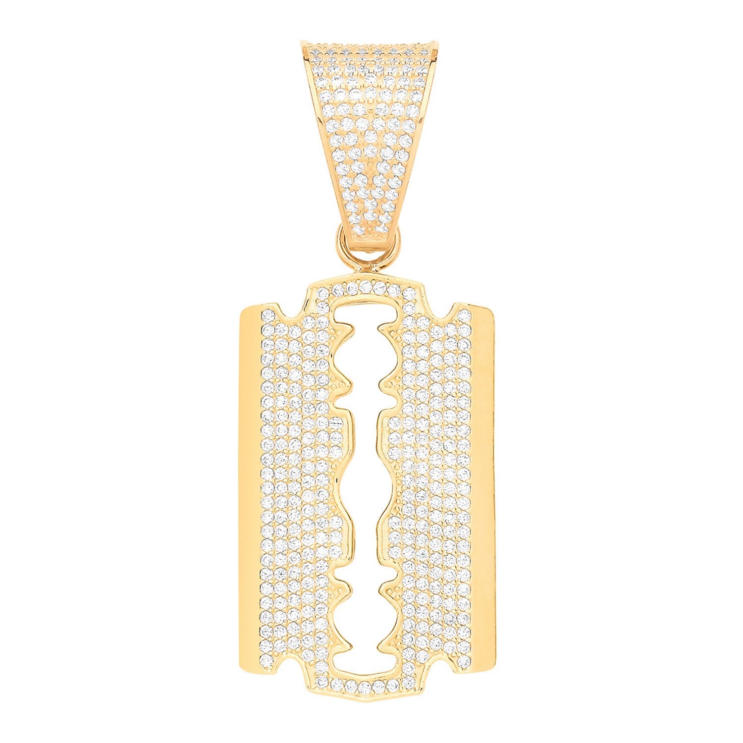 Y/G Razor Blade CZ Pendant