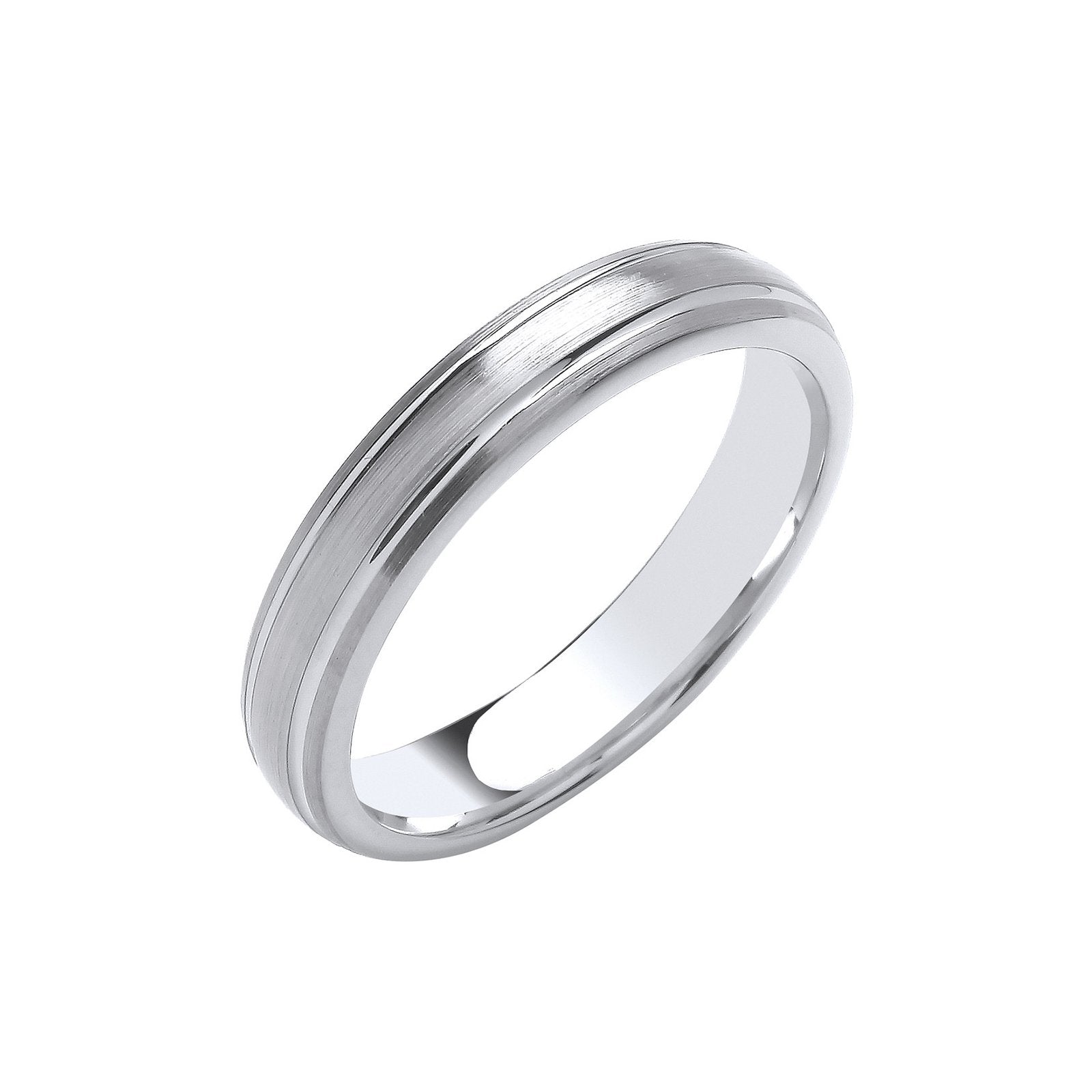 4mm Traditional Court Track Edges Wedding Band