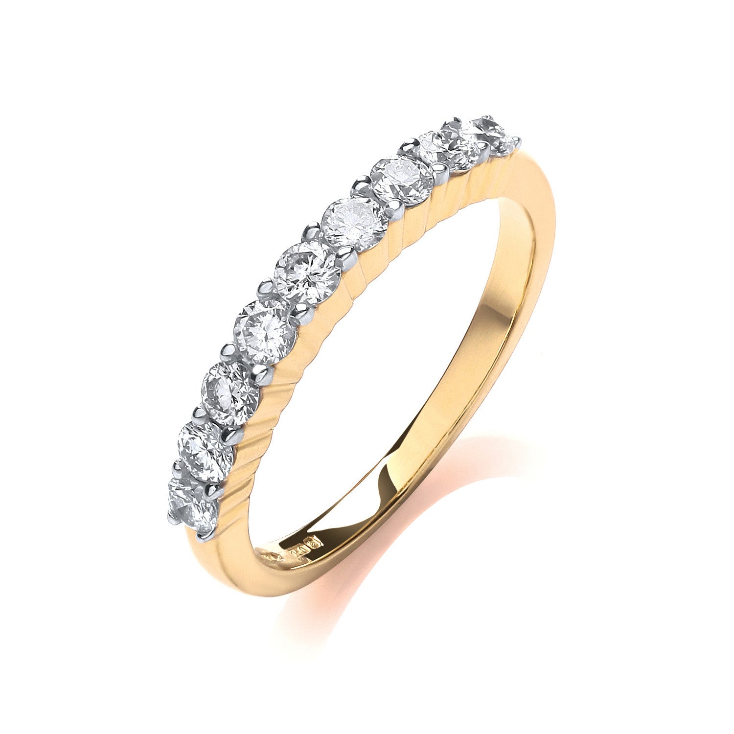 18ct Yellow Gold 0.50ctw Diamond Half Eternity Ring - 18ct Gold