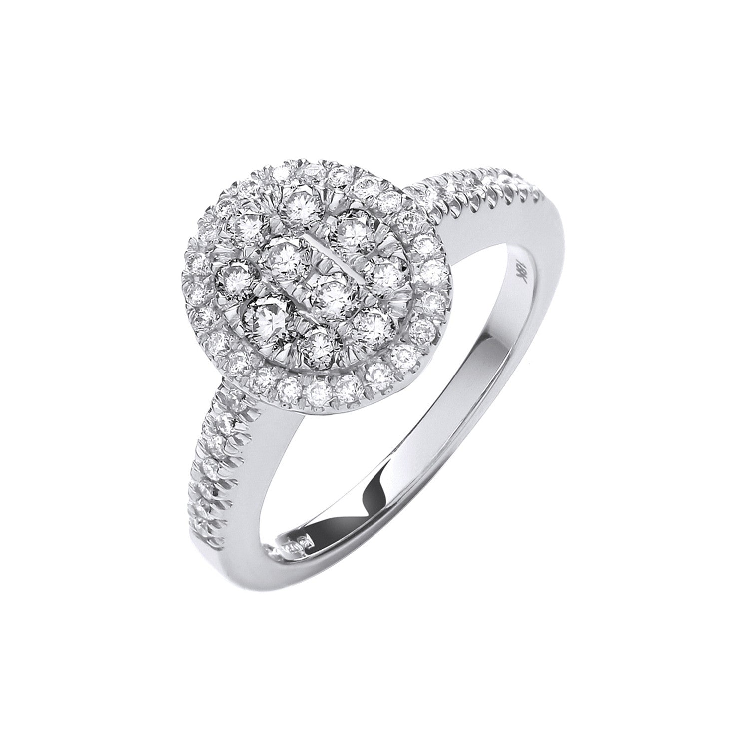 18ct White Gold 0.50ct Diamond Dress Ring - 18ct Gold