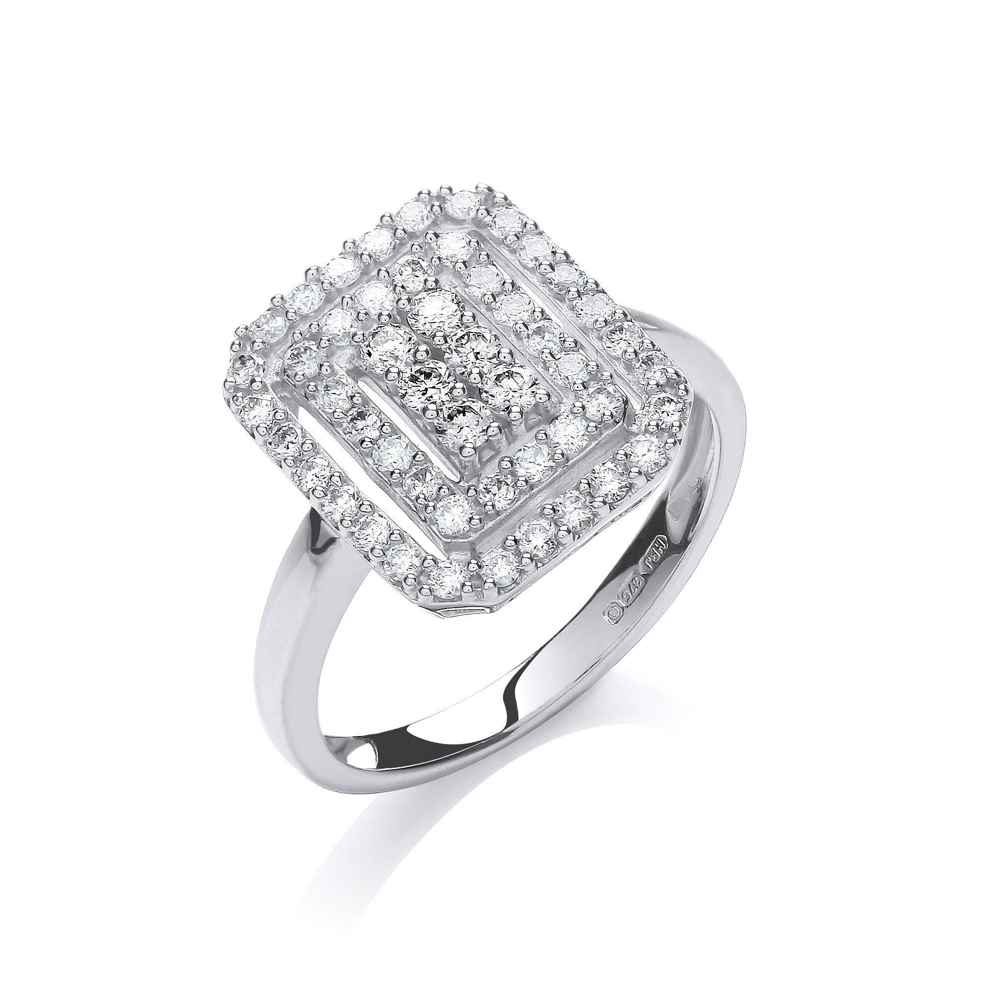 9ct White Gold 0.50ct Diamond Dress Ring - 9ct Gold