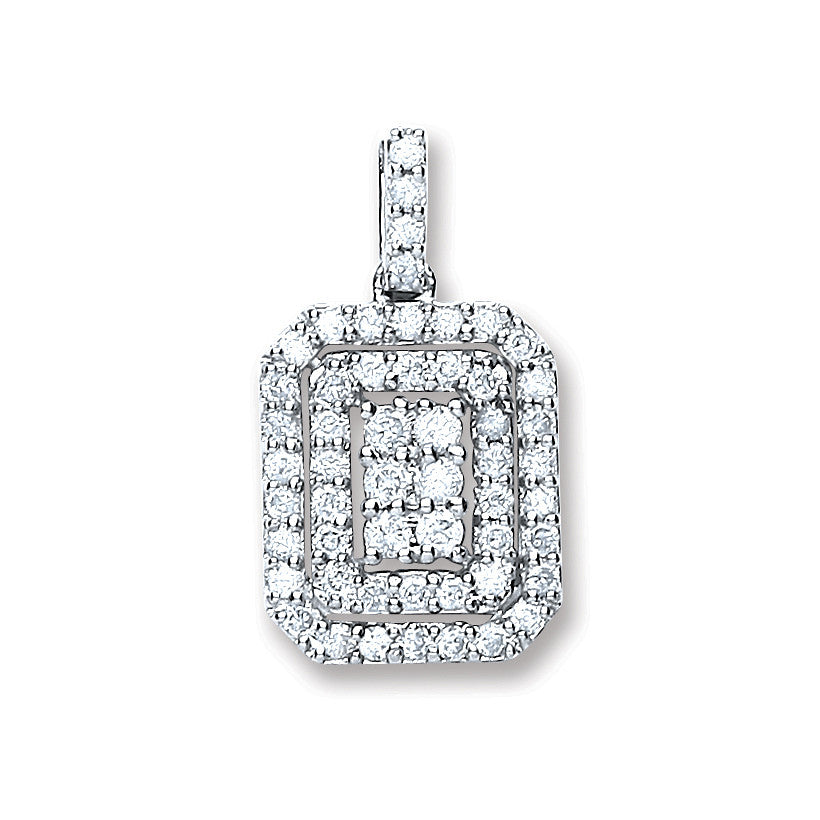 9ct White Gold 0.55ct Diamond Fancy Pendant - 9ct Gold