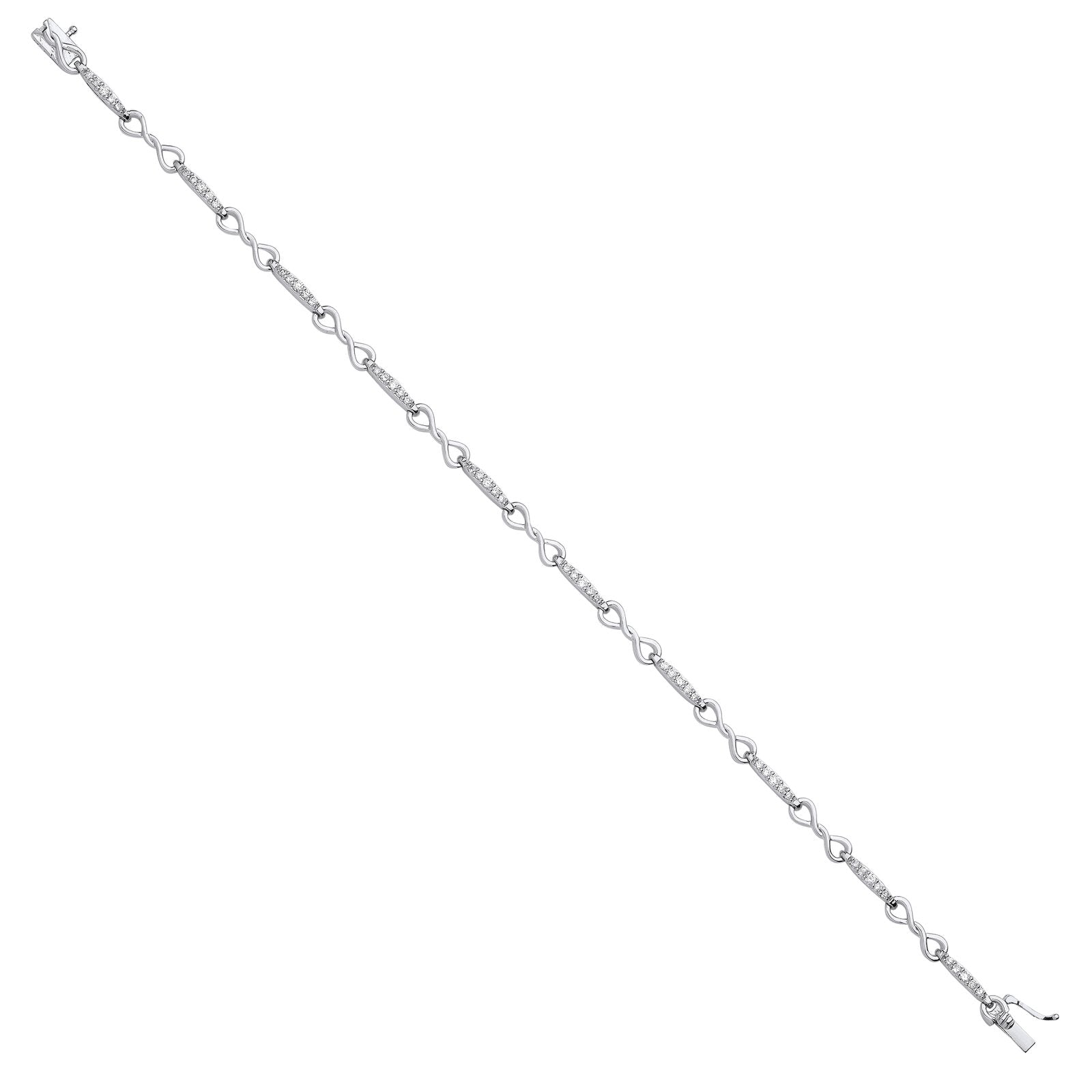 9ct White gold bracelet 0.50ct diamonds