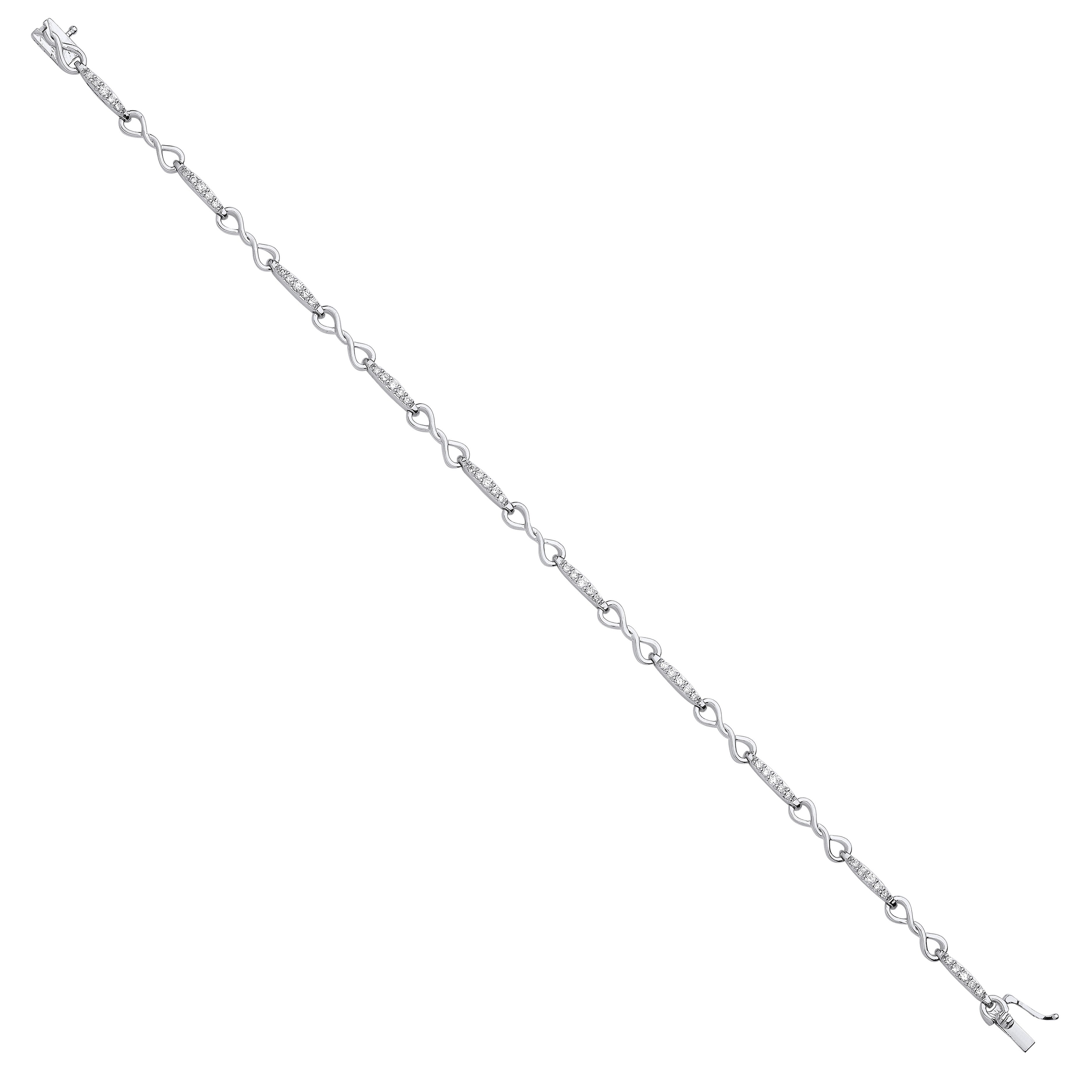 9ct White gold bracelet 0.50ct diamonds - 9ct Gold