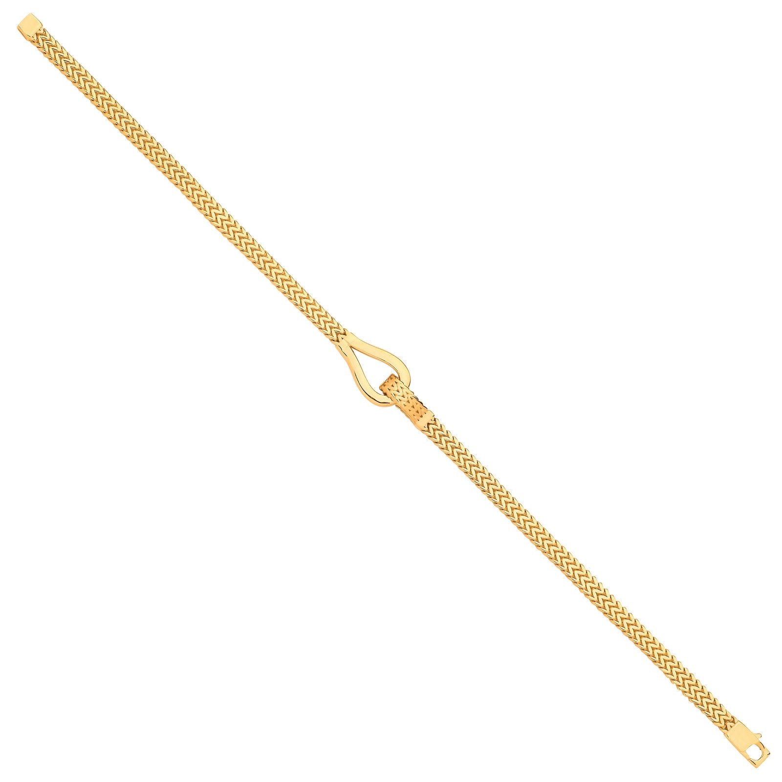 Y/G Herringbone Style Hollow Hook Ladies Bracelet