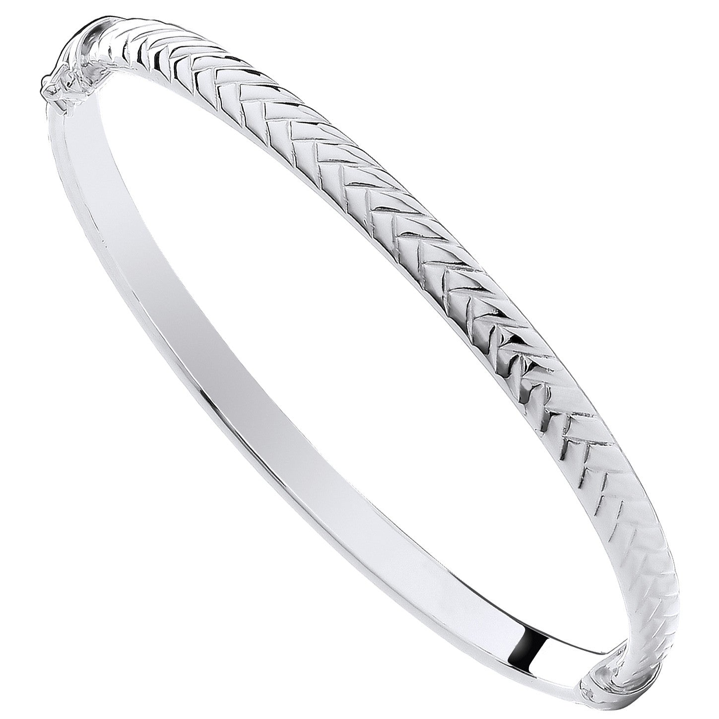 Silver Tyre Design Ladies Bangle - Silver