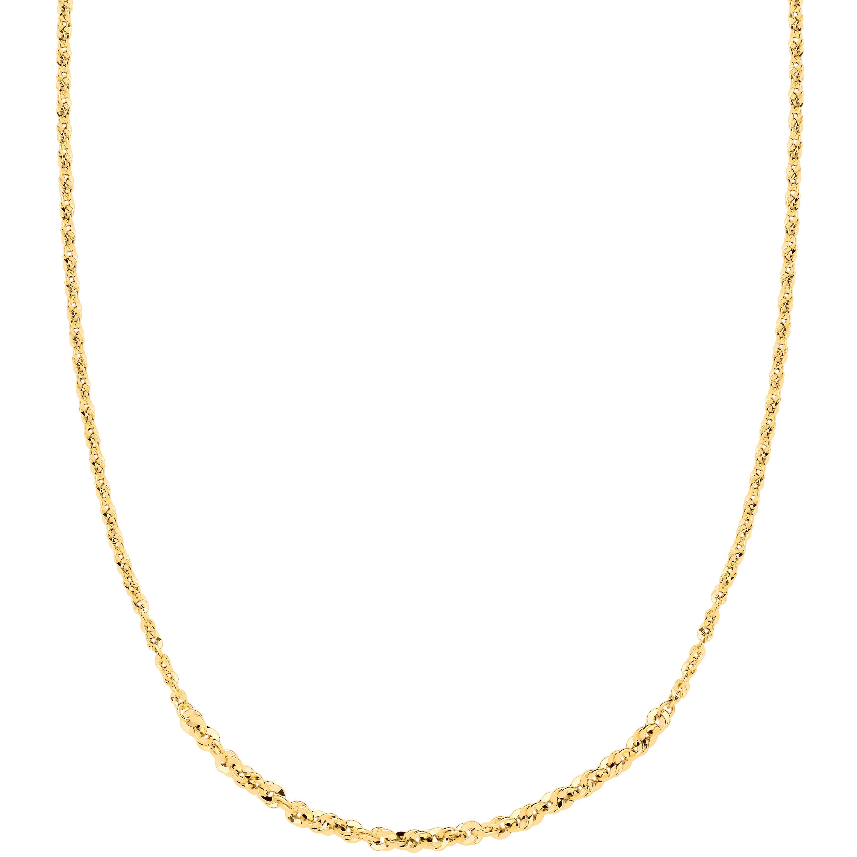 Yellow Gold Graduated Loose Rope 18" Necklace - 9ct Gold