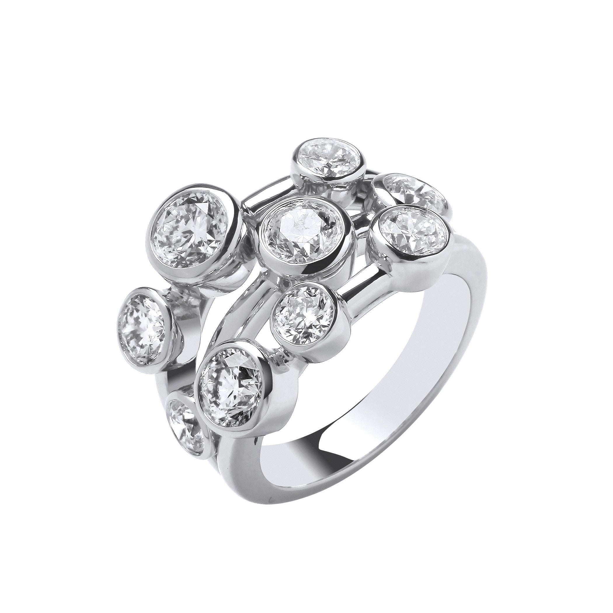 18ct White Gold 3.00ctw GH-SI Diamond Dress Ring - 18ct Gold