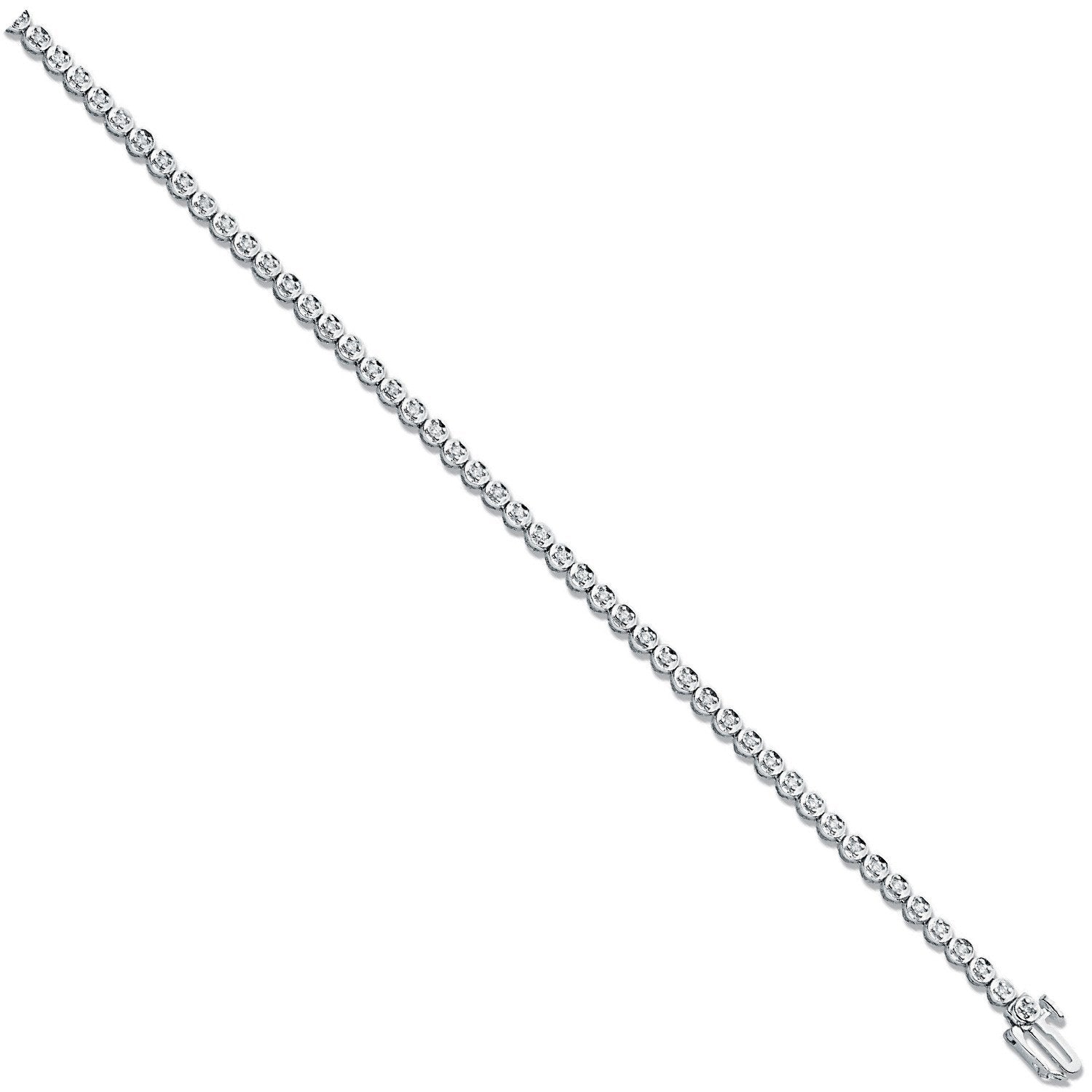 9ct White 0.55ct Diamond Tennis Bracelet