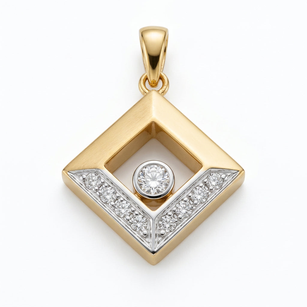 9ct Yellow Gold 0.05ct Floating Diamond Pendant