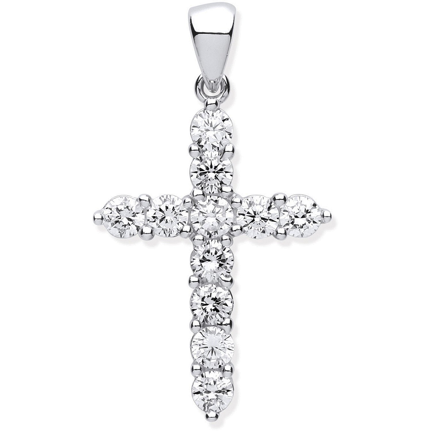 Silver Cubic Zirconia Cross - Silver