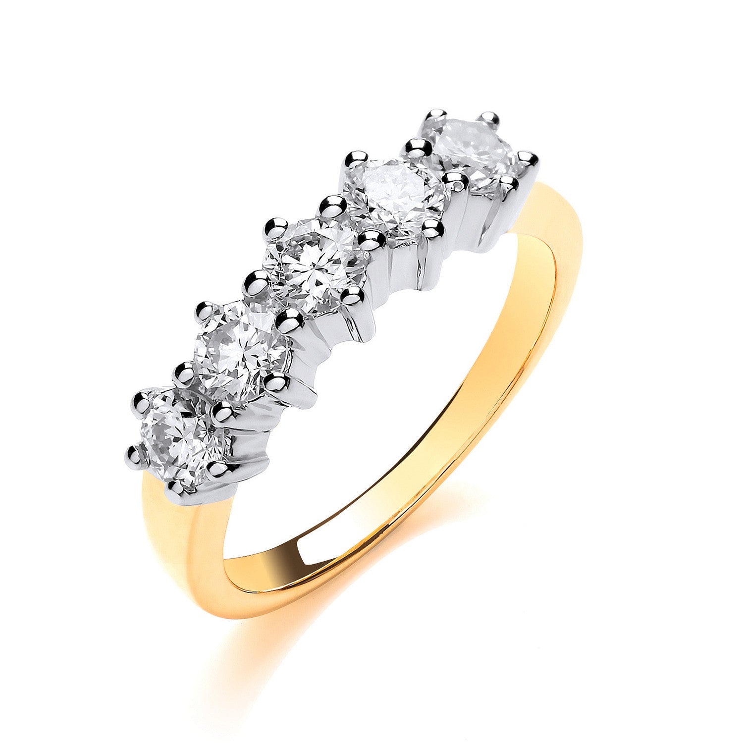 18ct Yellow Gold 1.00ctw 5 Stone Diamond Eternity Ring - 18ct Gold