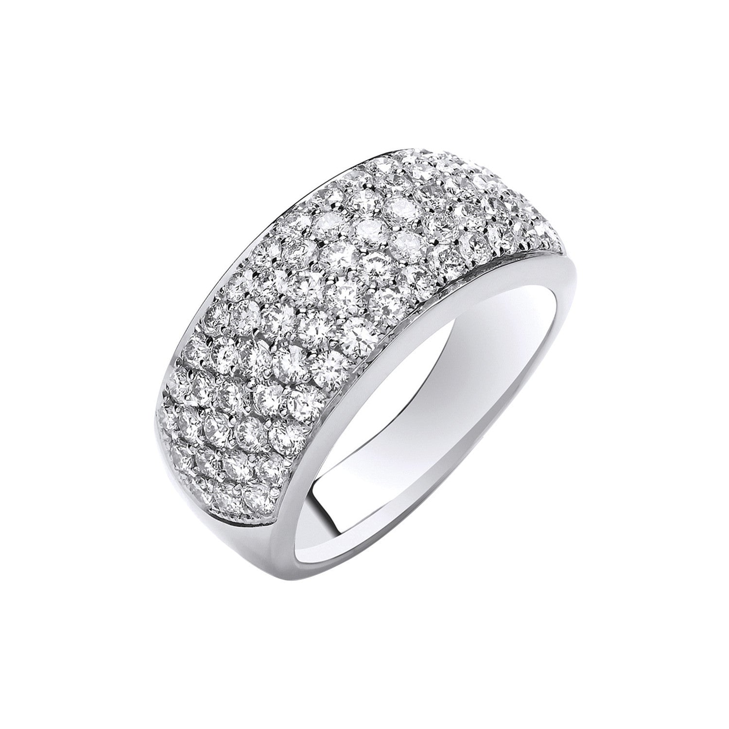 Bague Bombay en or blanc 18 carats avec diamants de 1,60 carat (poids total) - Or 18 carats